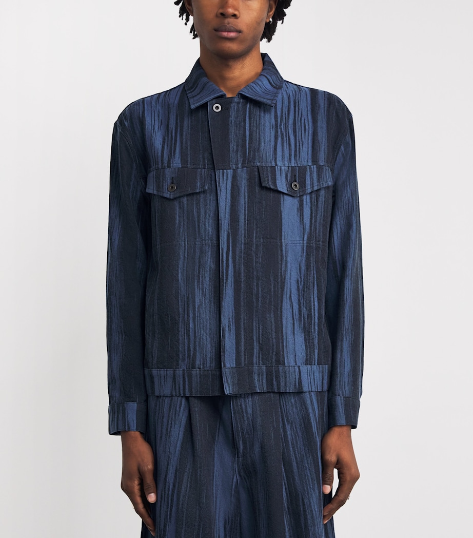 Jacquard Trucker Jacket 73-DARK BLUE Image 3