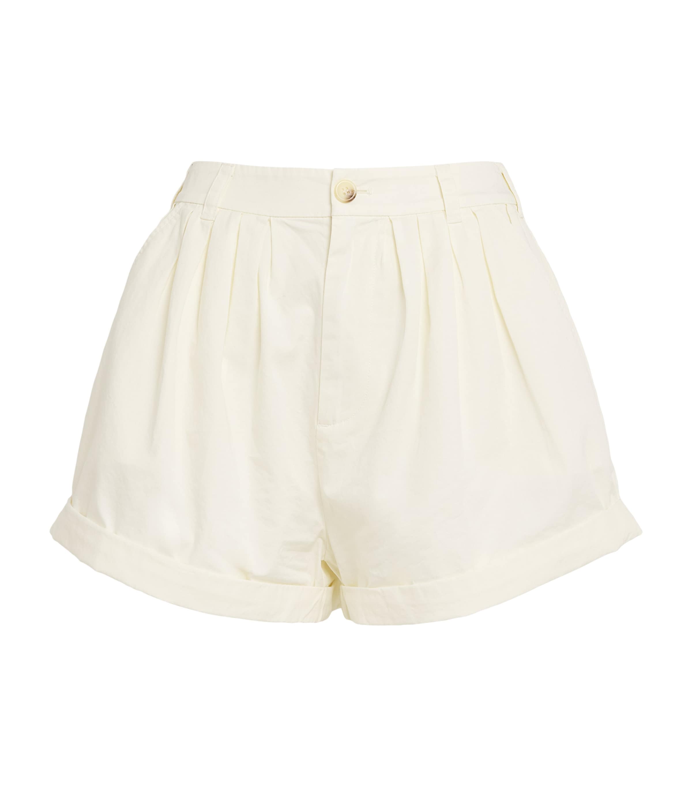 Shop Doen Cotton Paige Shorts In White