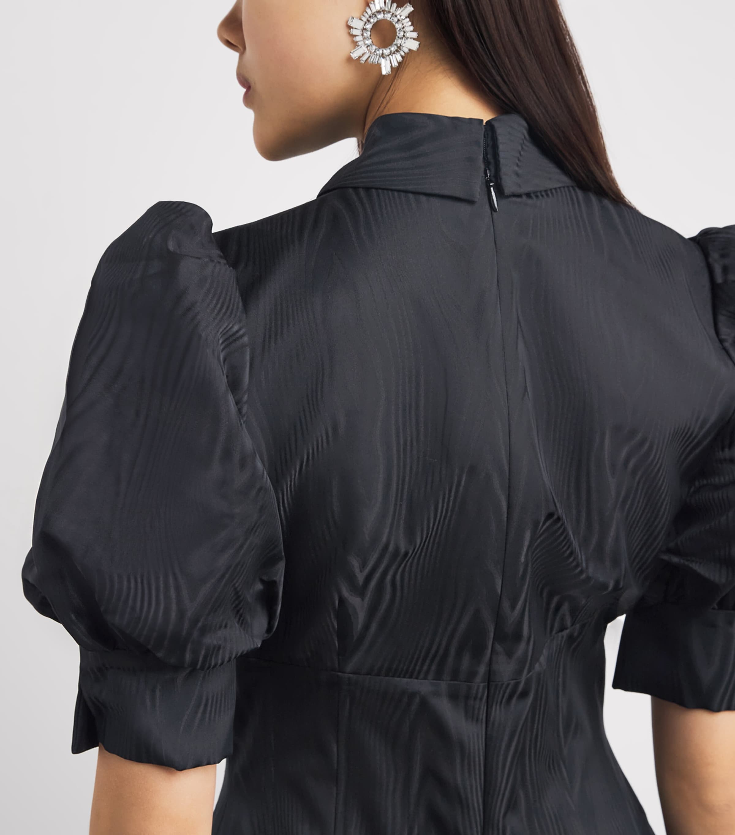 Moiré Narcissa Mini Dress BLACK Image 6