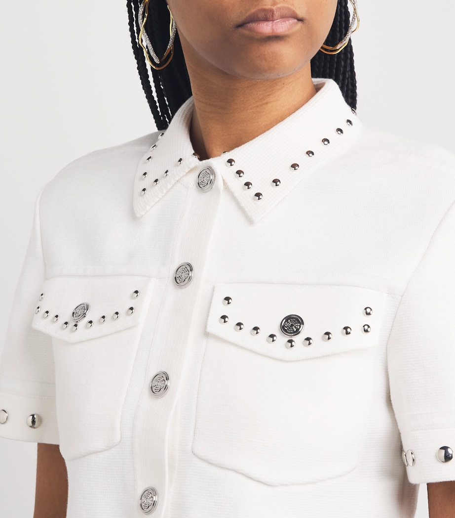 Short-Sleeve Studded Jacket ECRU Image 6