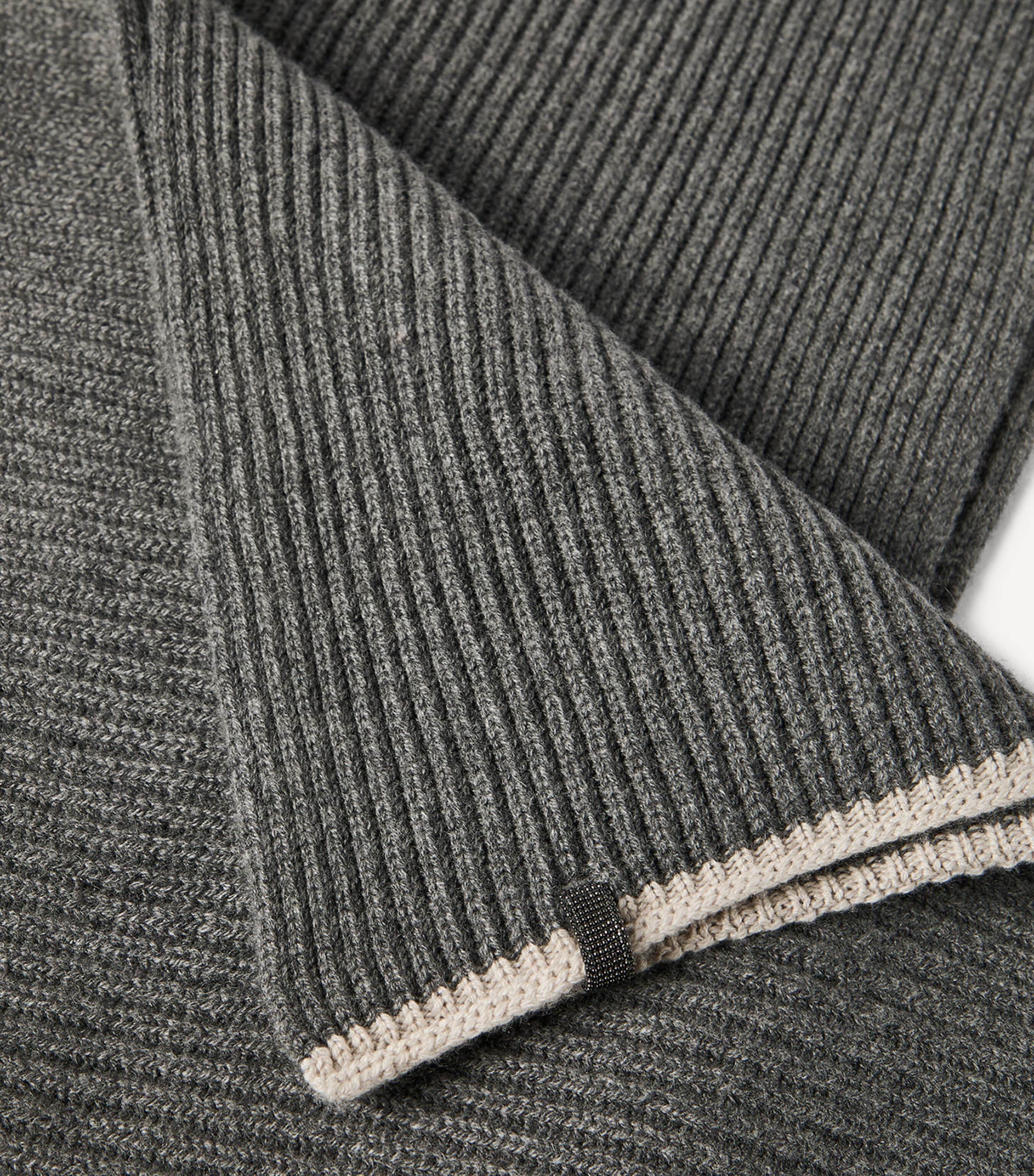 Brunello Cucinelli Cashmere Ribbed Monili-Detail Scarf Image 4