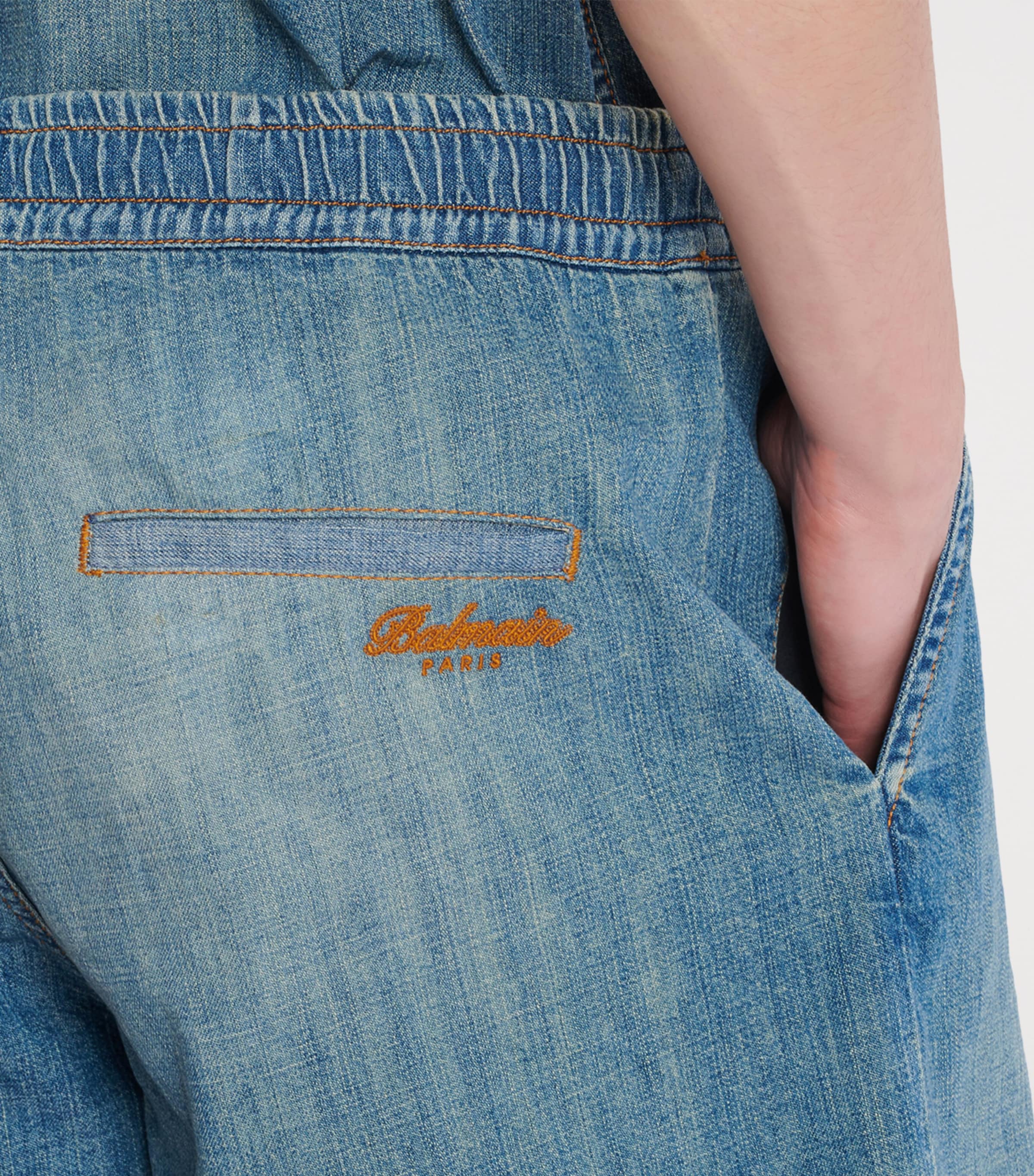 Faded Denim Shorts 6EW BLEU DENIM Image 7