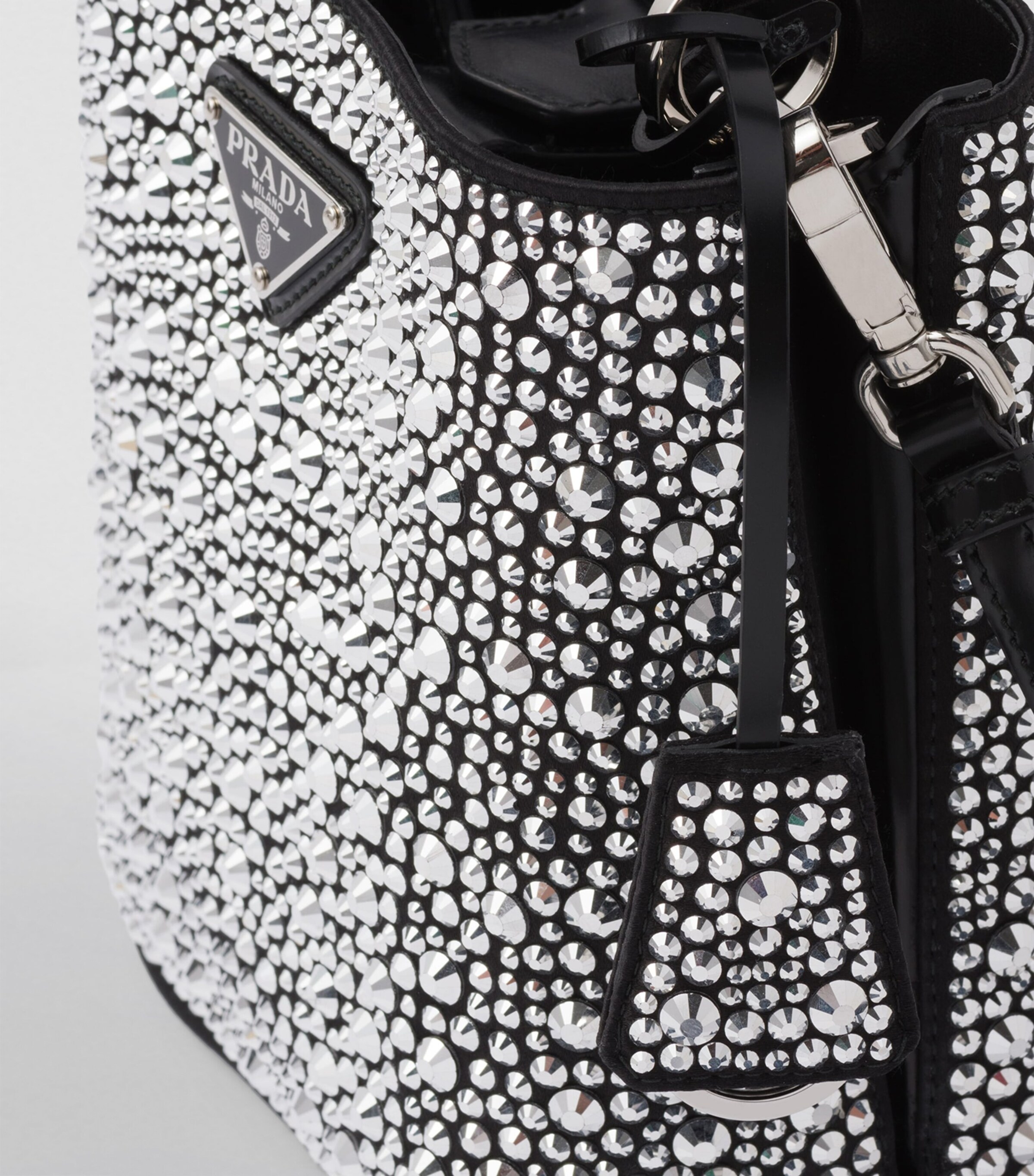 Prada Satin Embellished Panier Shoulder Bag Image 5
