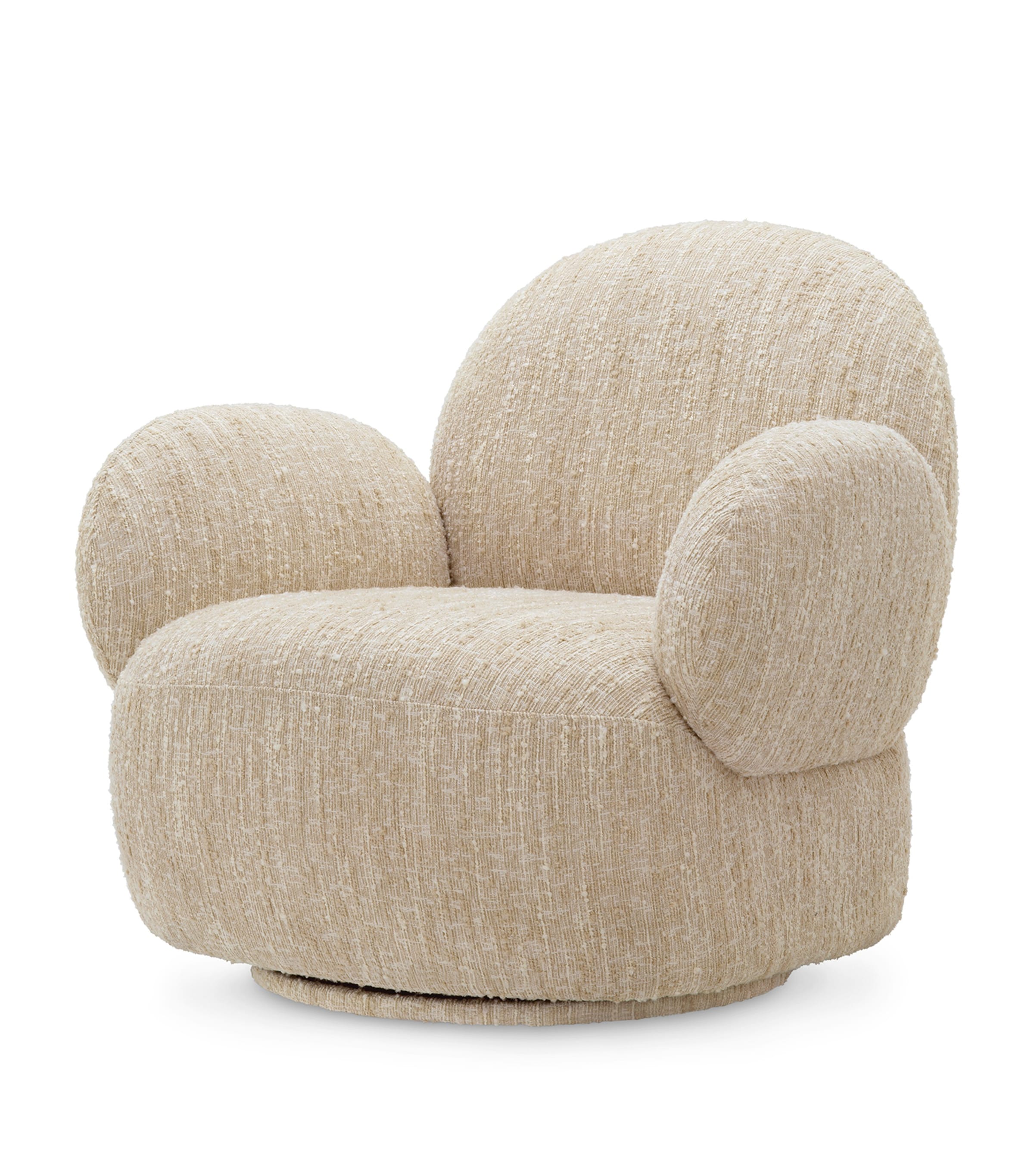 Eichholtz Bouclé Madrone Swivel Chair Cream Image 1