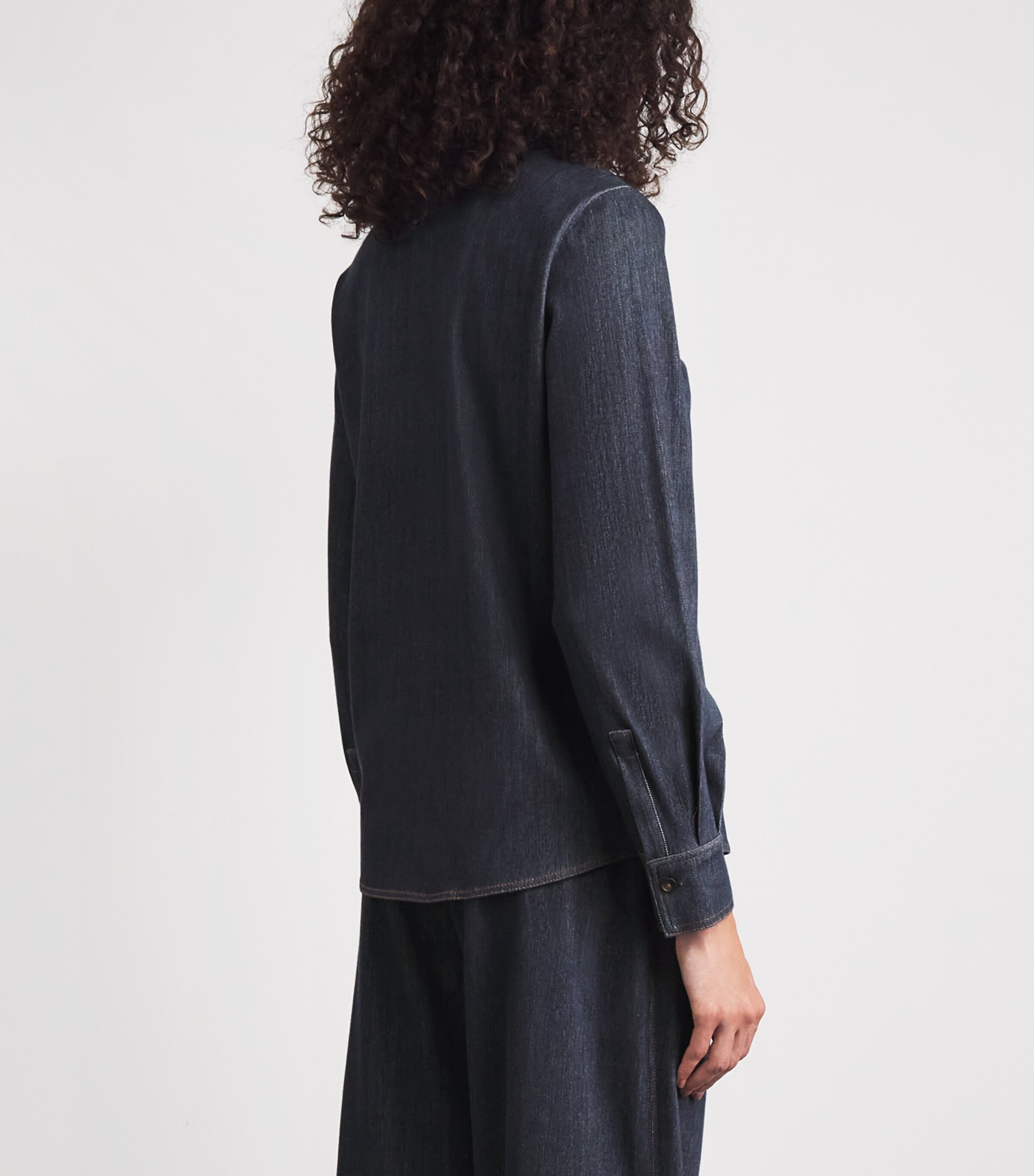 MM Womens Denim-Effect Shirt Navy Image 5
