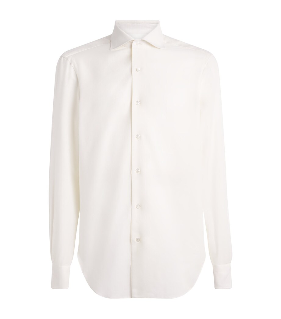Barba Napoli Mens Cotton-Cashmere Shirt White Image 1