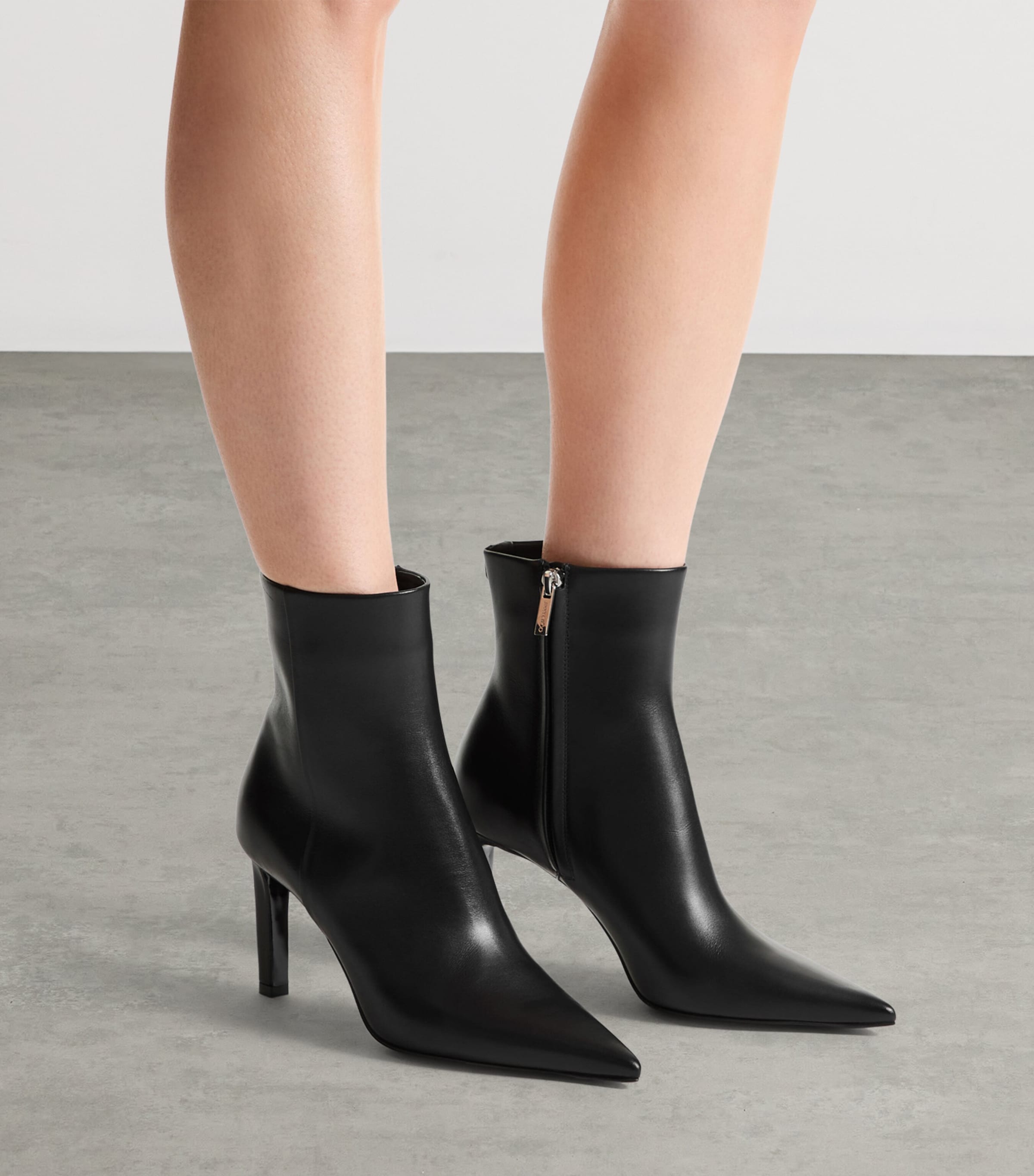Jimmy Choo Frankie 85 Leather Ankle Boots Black Image 2