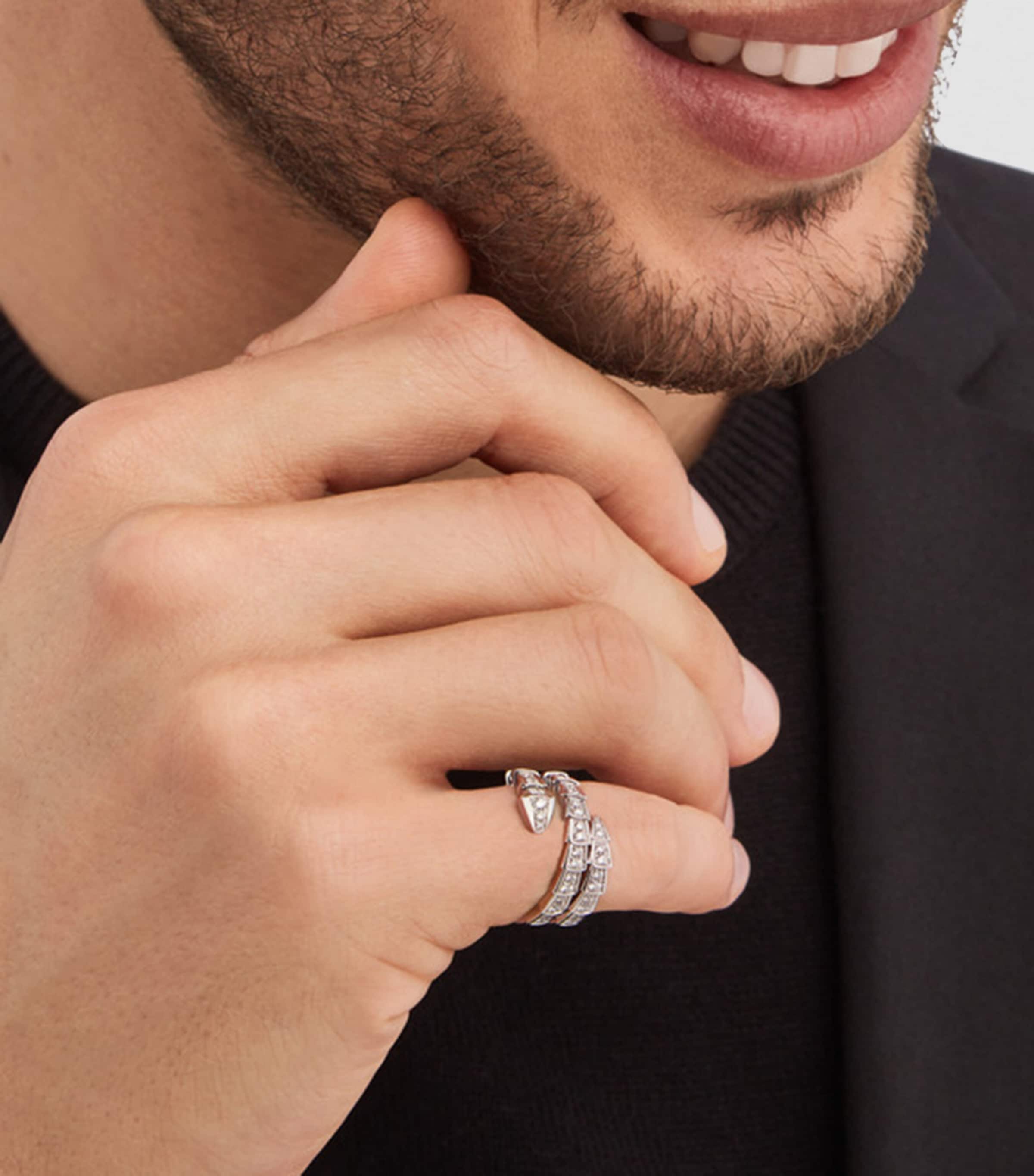 White Gold and Diamond Serpenti Viper Ring WHITE GOLD Image 4