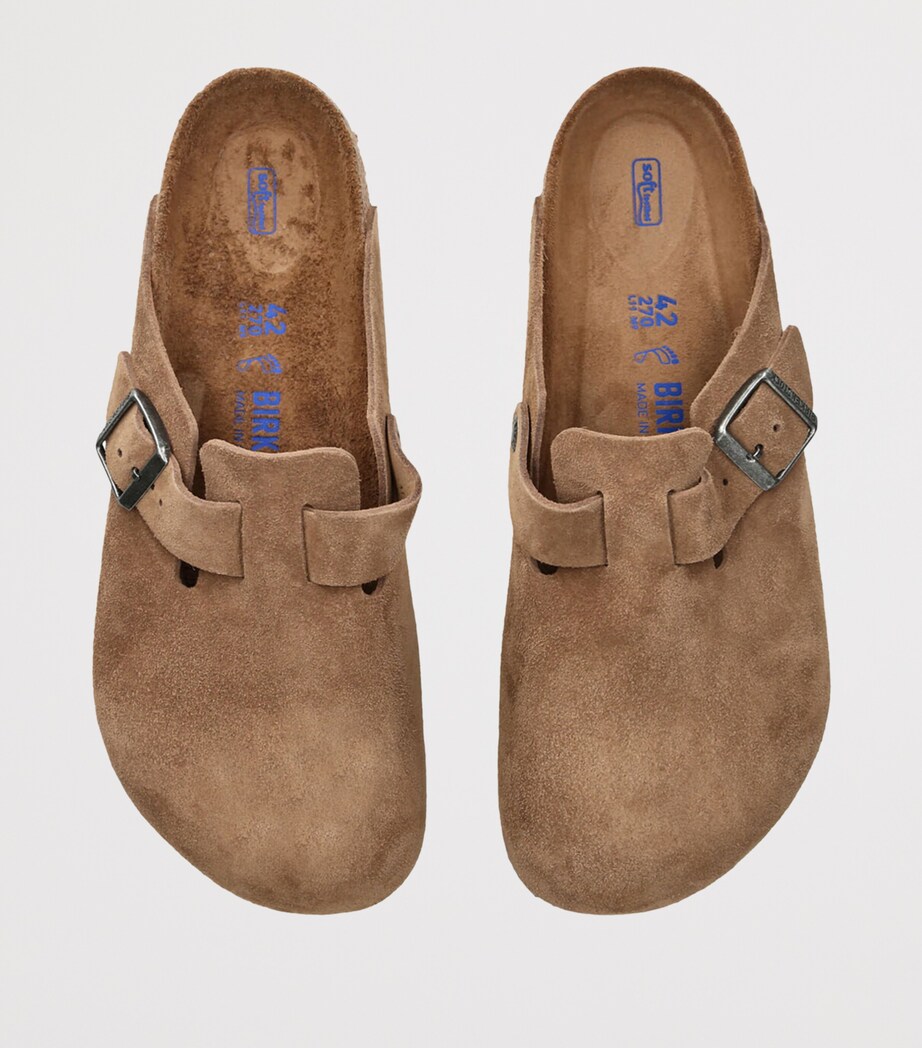 Birkenstock Suede Boston Clogs Mid Brown Image 4