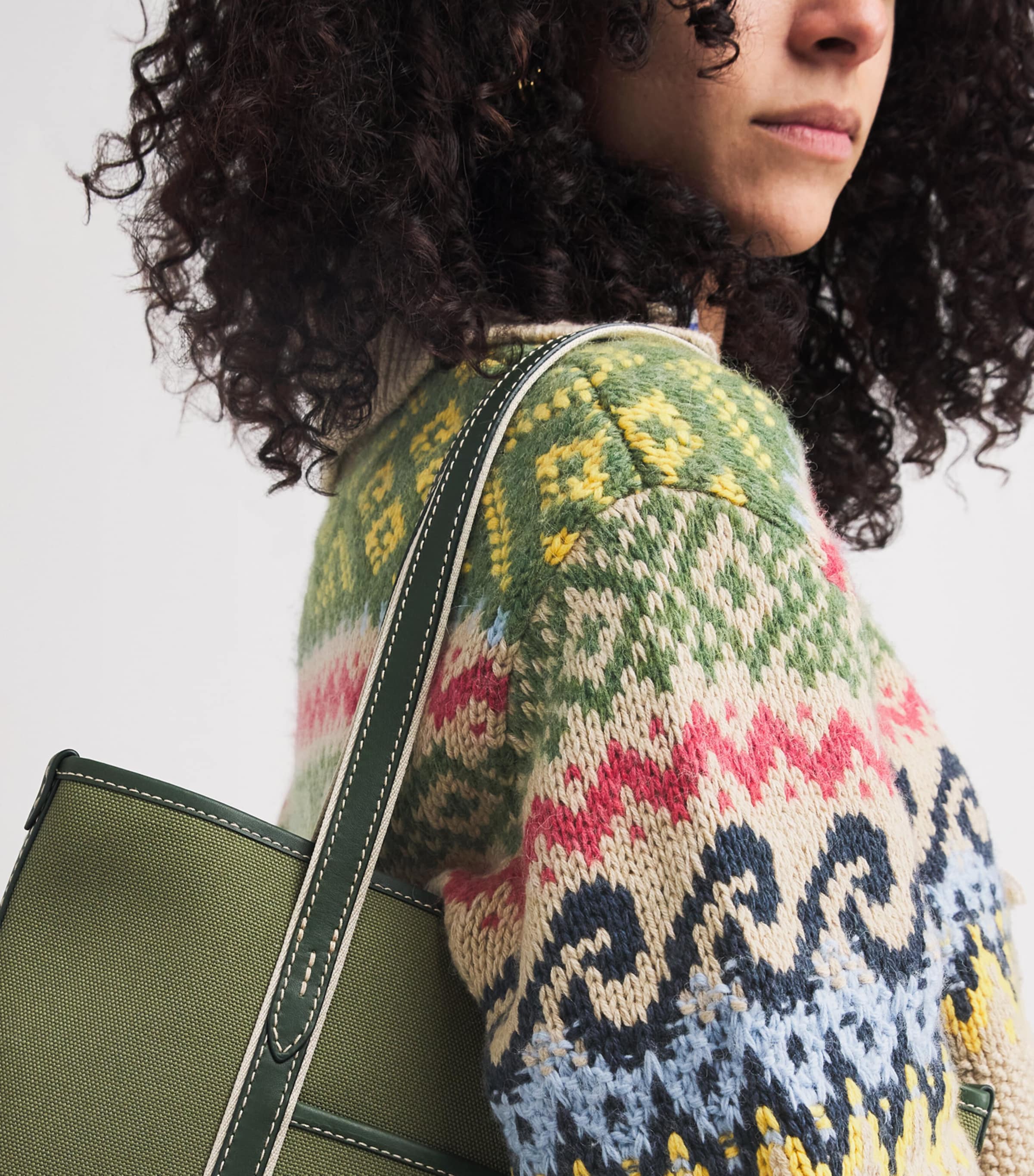 Cotton-Wool-Blend Fair Isle Sweater TAN MULTI Image 6