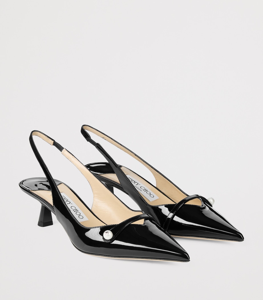 Amita 45 Leather Slingback Pumps BLACK Image 2