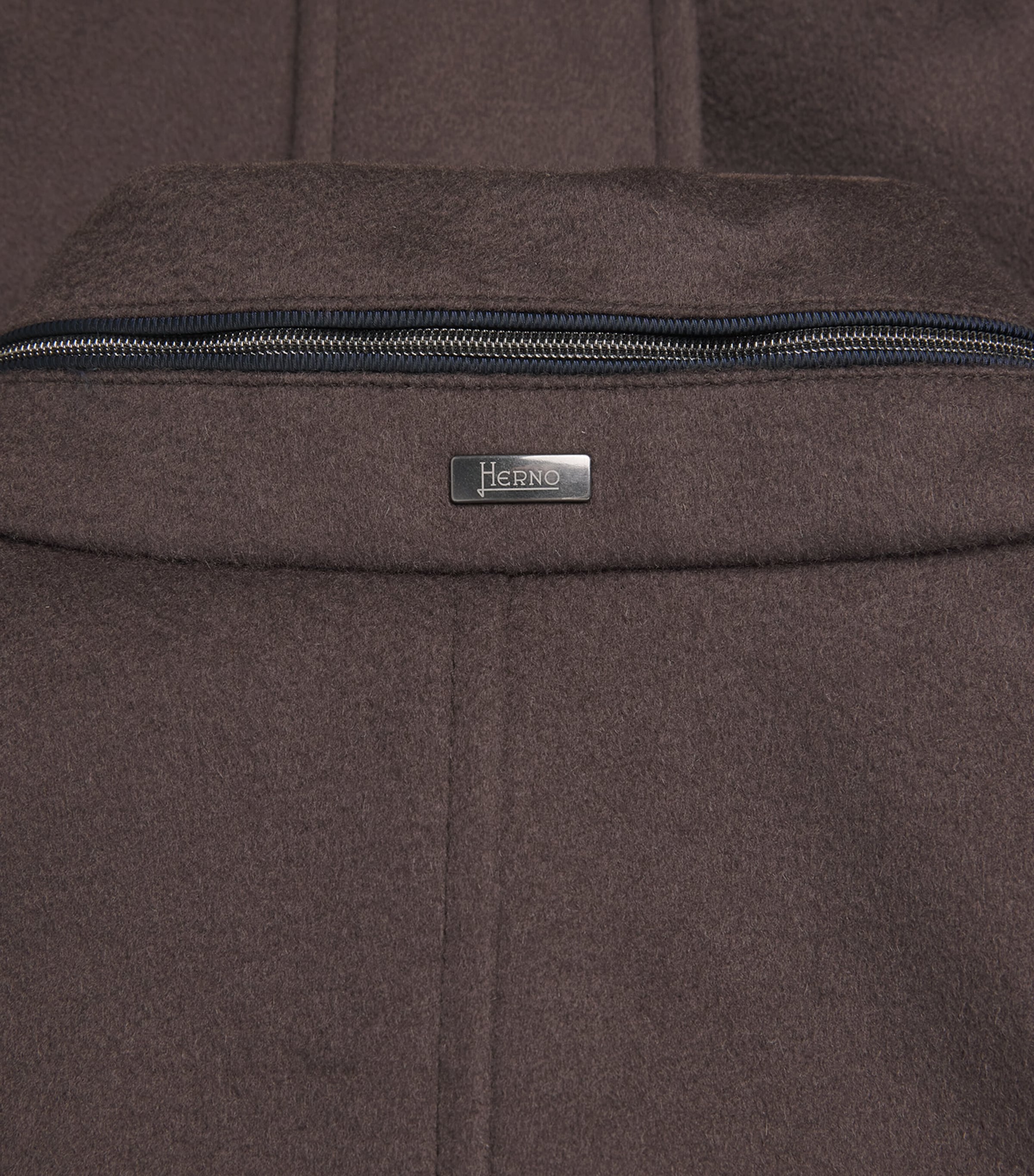 Herno Mens Virgin Wool-Cashmere Field Jacket Marrone Scuro Image 6