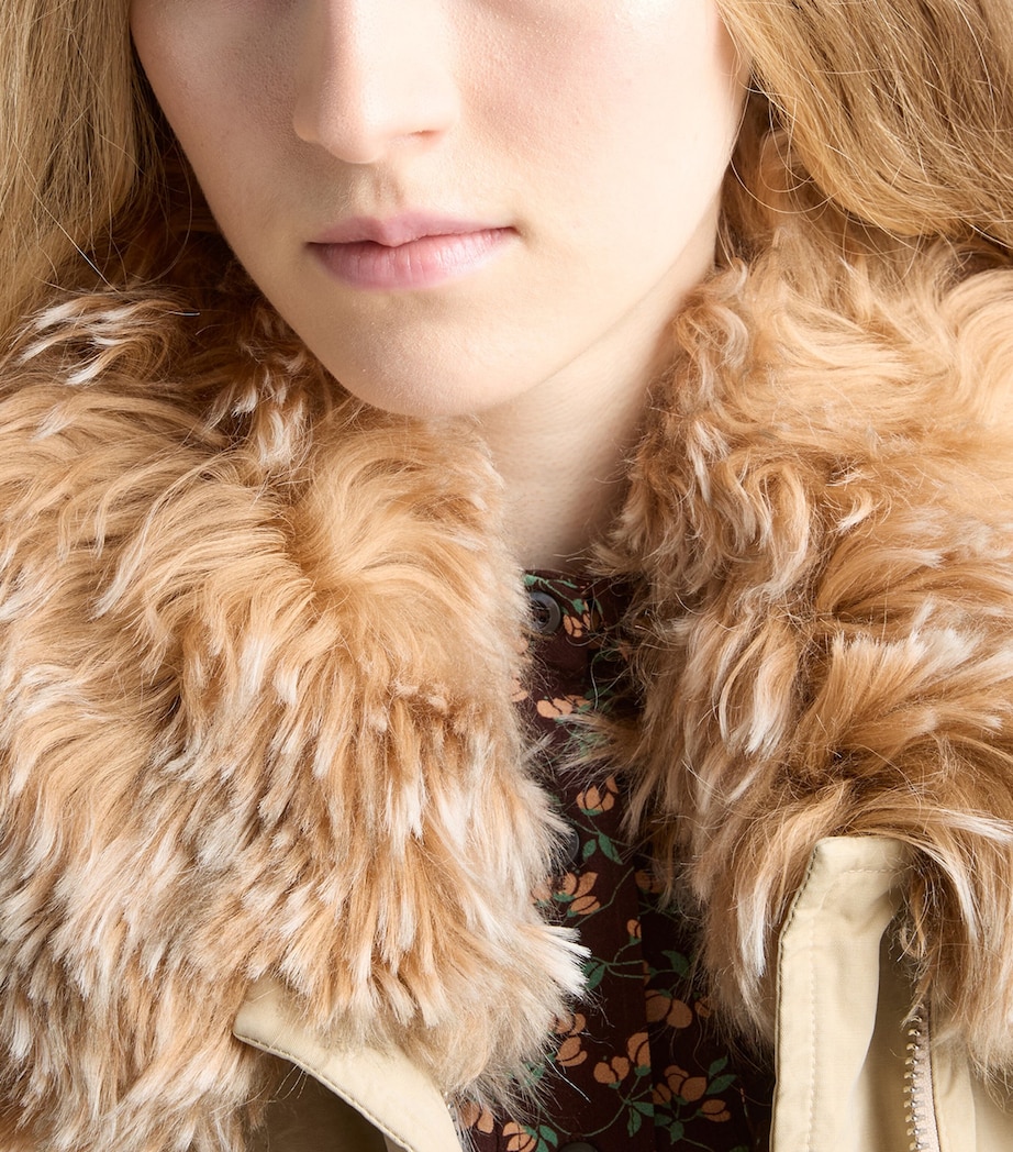 Down Cotton Shearling-Collar Jacket F0065 Image 4