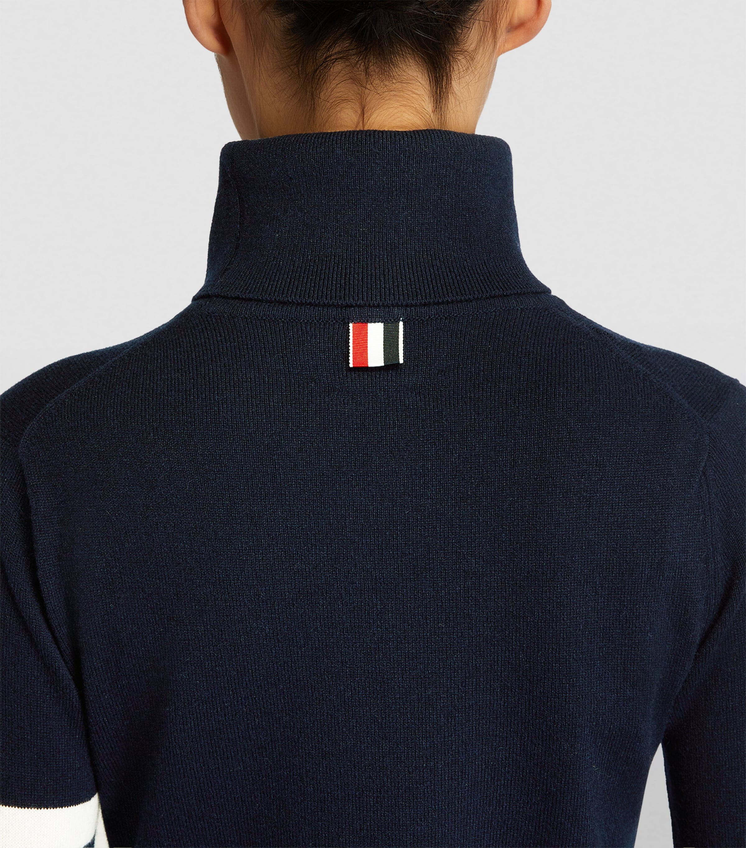 Cashmere 4-Bar Rollneck Sweater NAVY Image 6