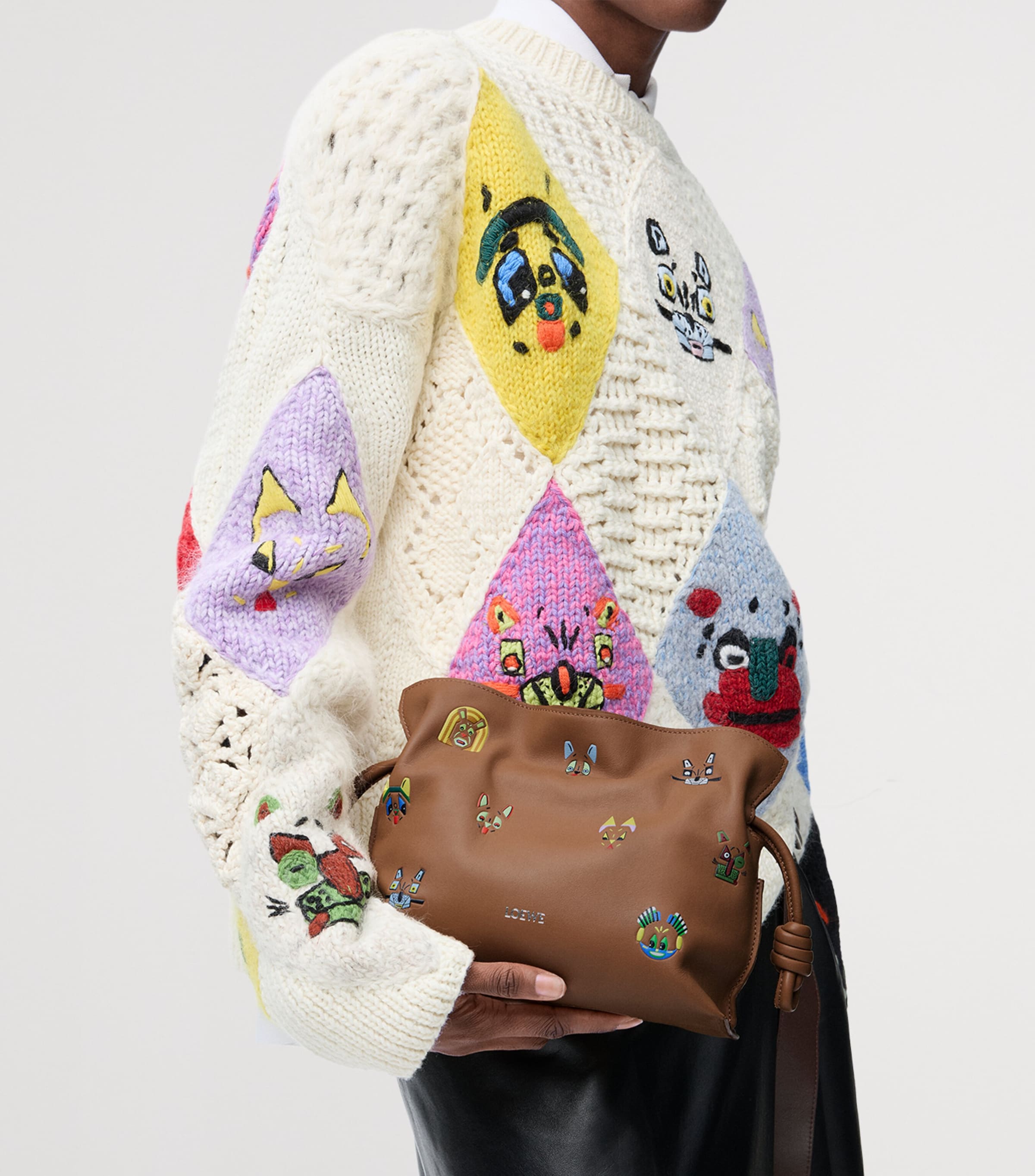 x Louis Wain Mini Leather Flamenco Purse MOCHA Image 10