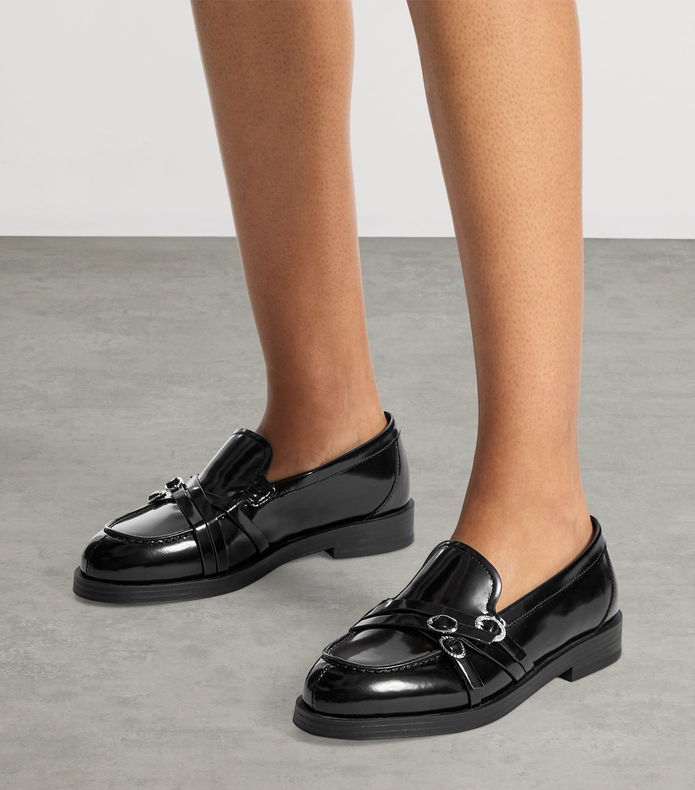 Jimmy Choo Womens Kalia Leather Loafers Black Image 2