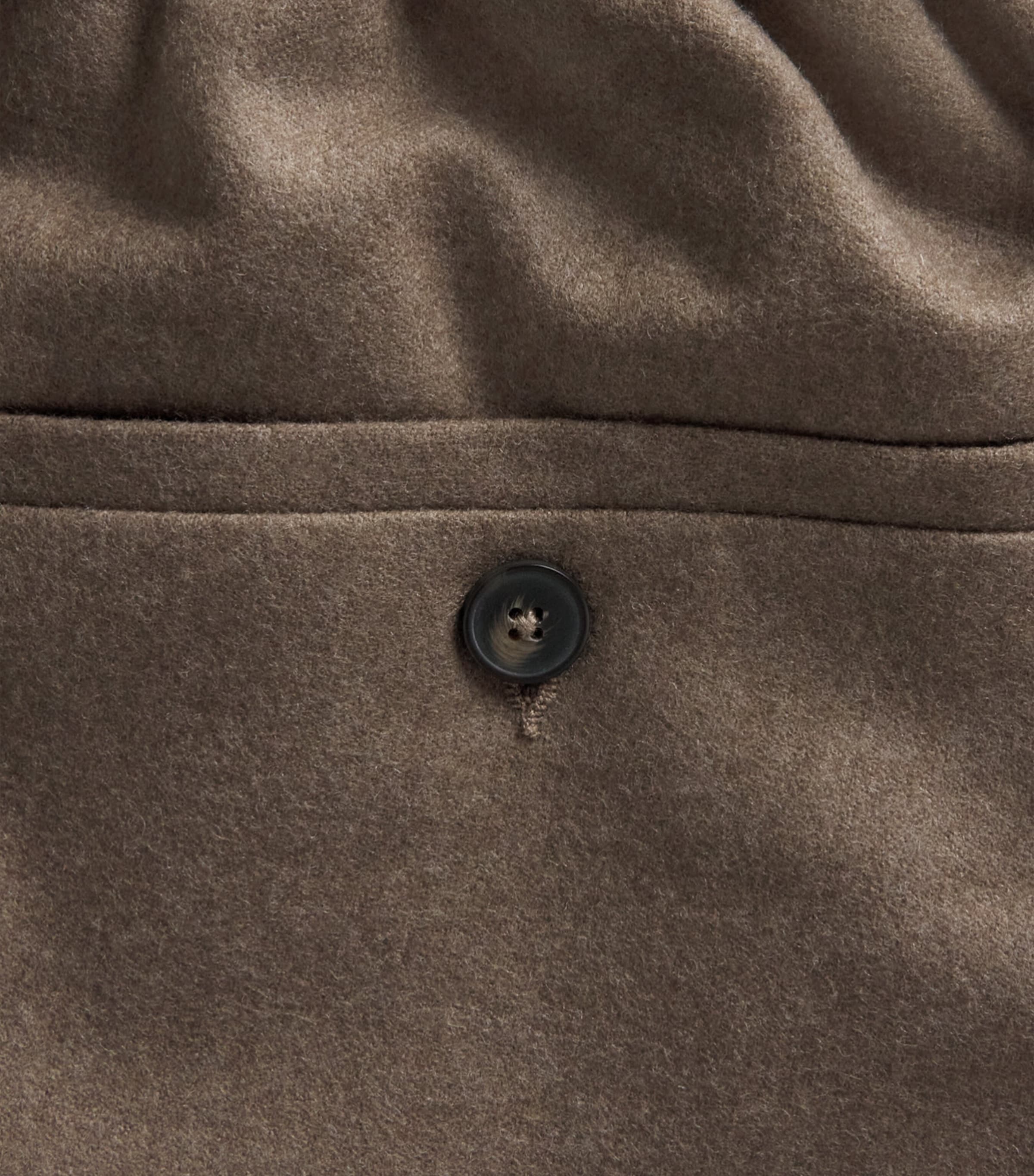 Drôle de Monsieur Mens Virgin Wool-Blend Drawstring-Waist Trousers Light Brown Image 6