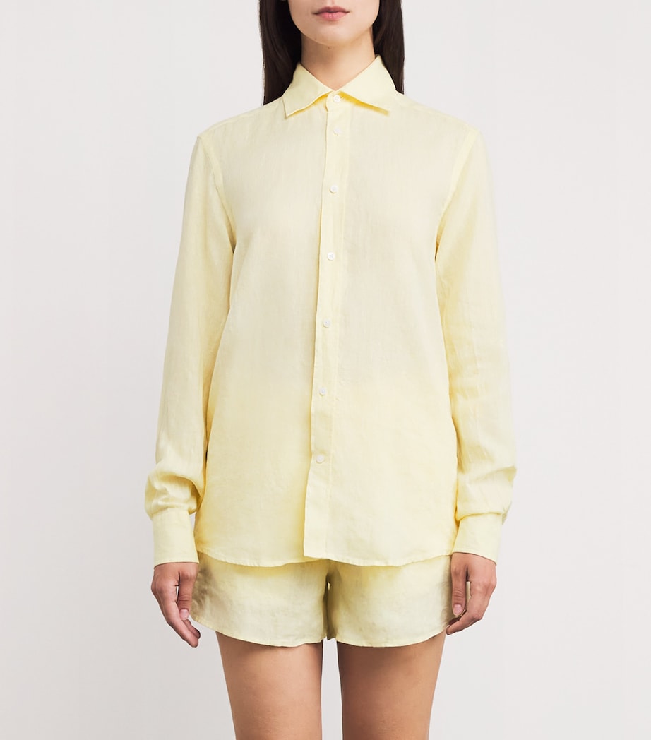 Linen The Boyfriend Shirt LEMON YELLOW Image 3