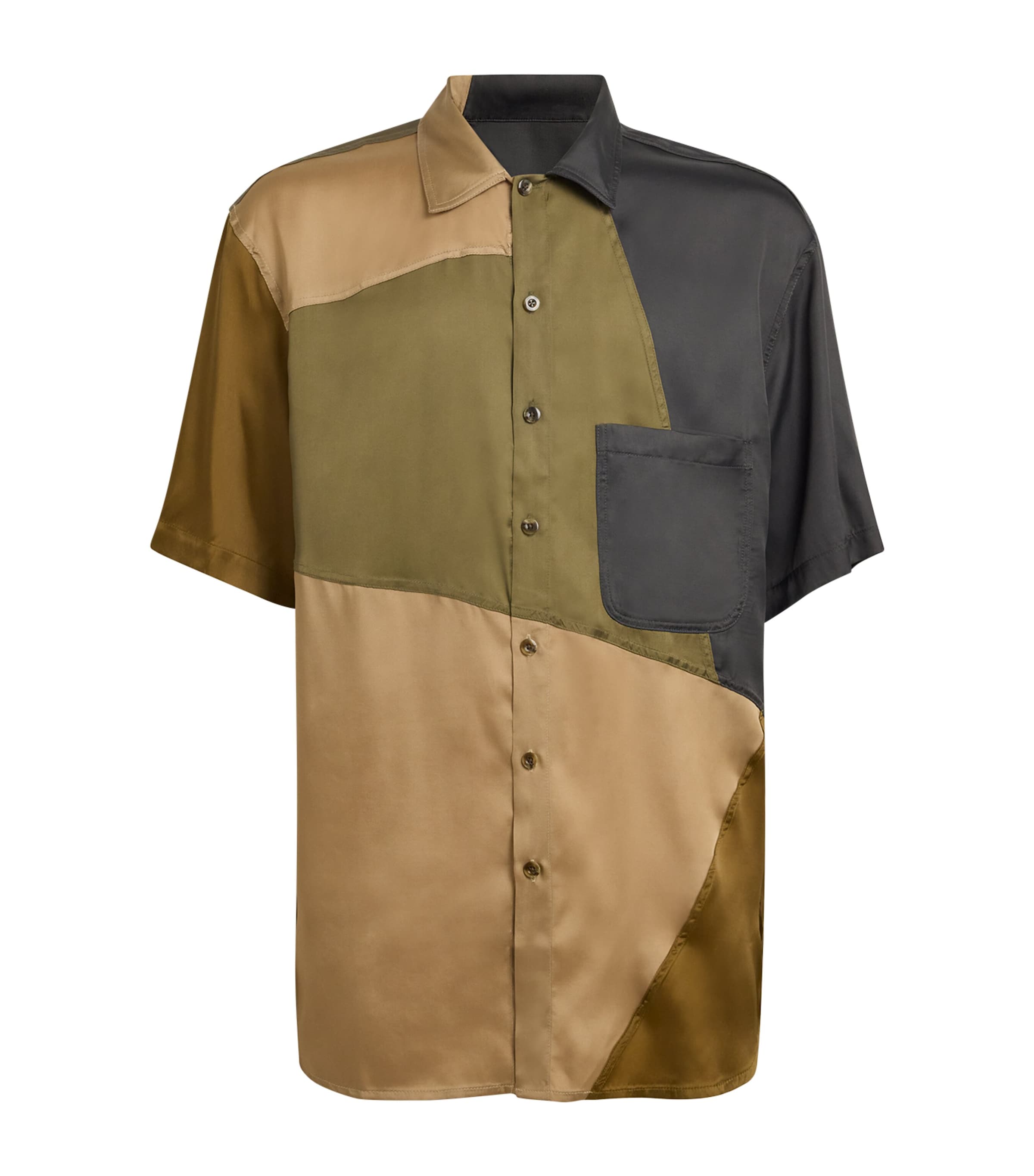 SONG FOR THE MUTE PANELLED SHORT-SLEEVE SHIRT 