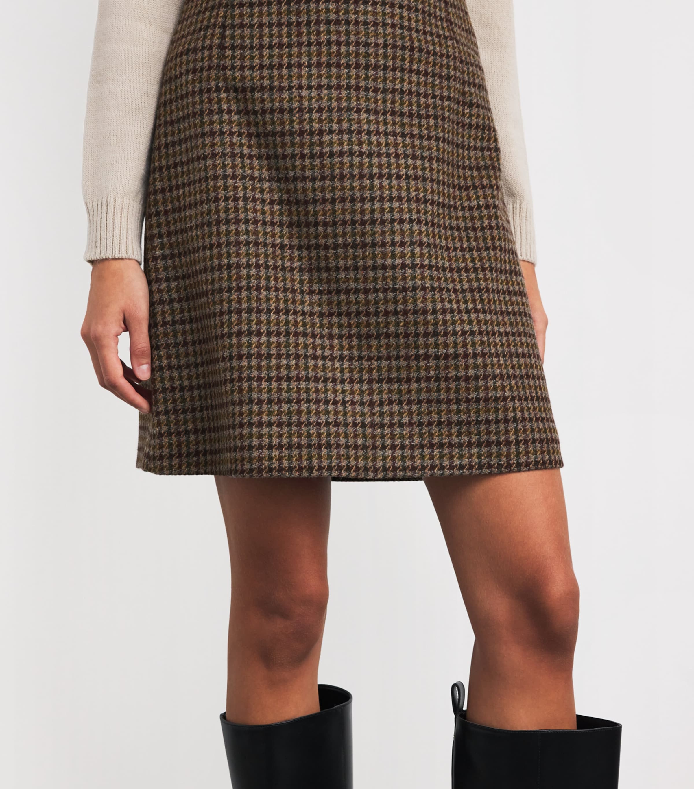 Wool-Blend A-Line Skirt WINE-COLOURED Image 6