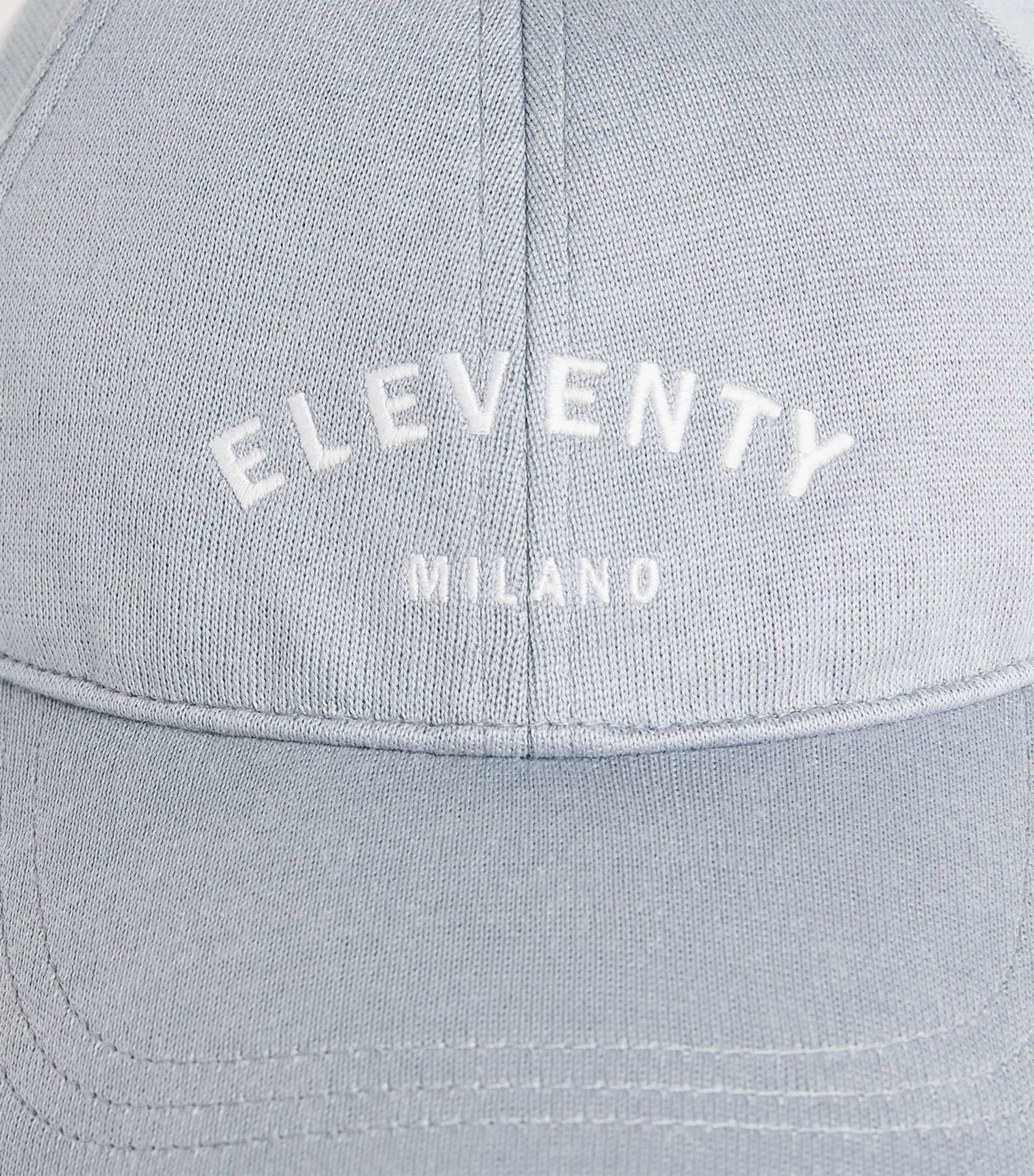 Eleventy Cotton Logo Baseball Cap Zucchero E Grigio Ch Image 4