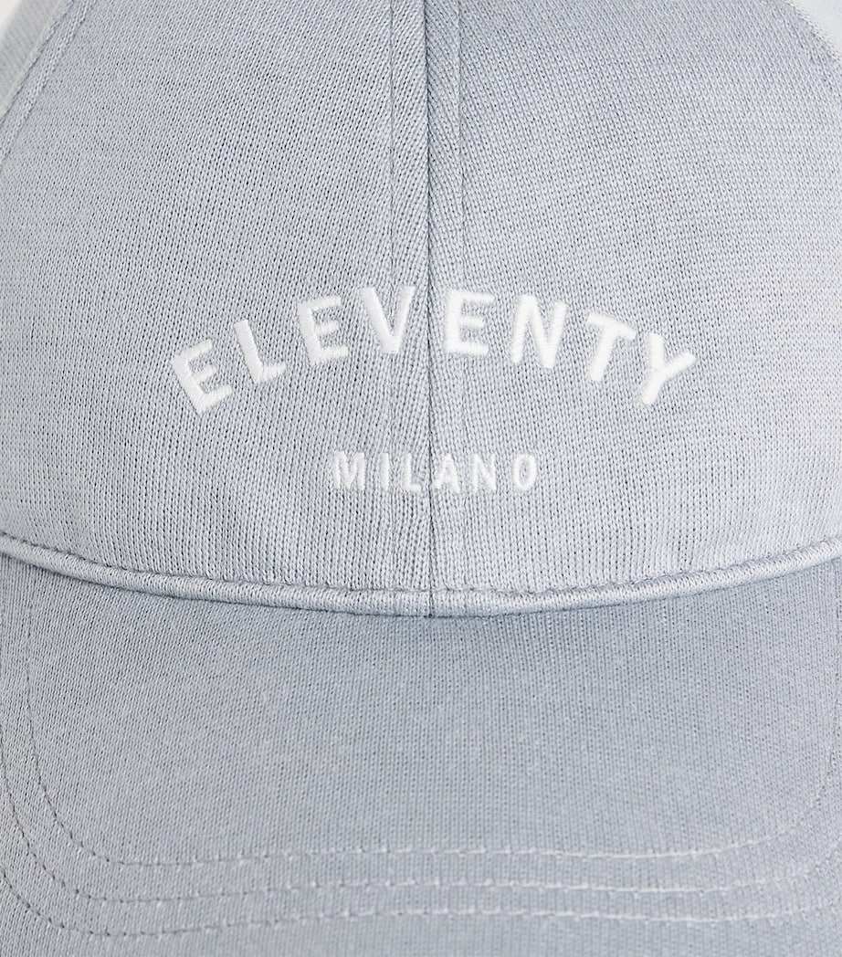 Eleventy Cotton Logo Baseball Cap Zucchero E Grigio Ch Image 4