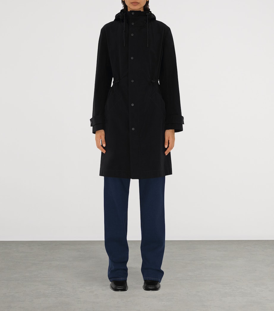 Nylon-Cotton Parka Jacket BLACK Image 2