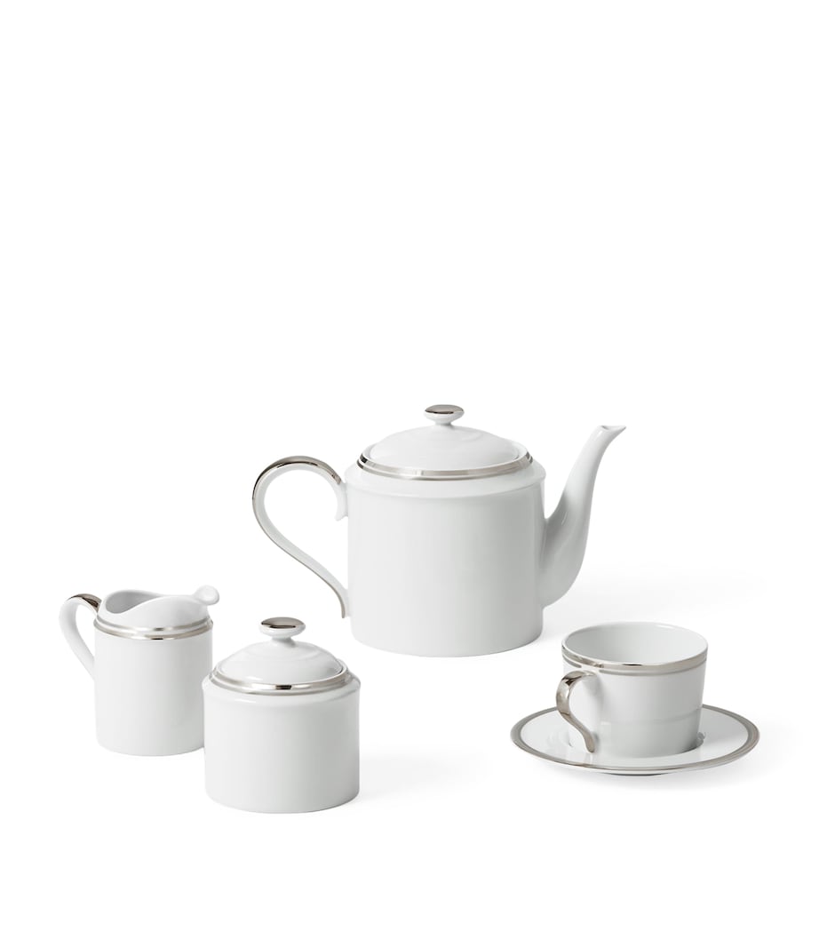 Wilshire Creamer Jug and Sugar Pot Set SILVER/WHITE Image 3