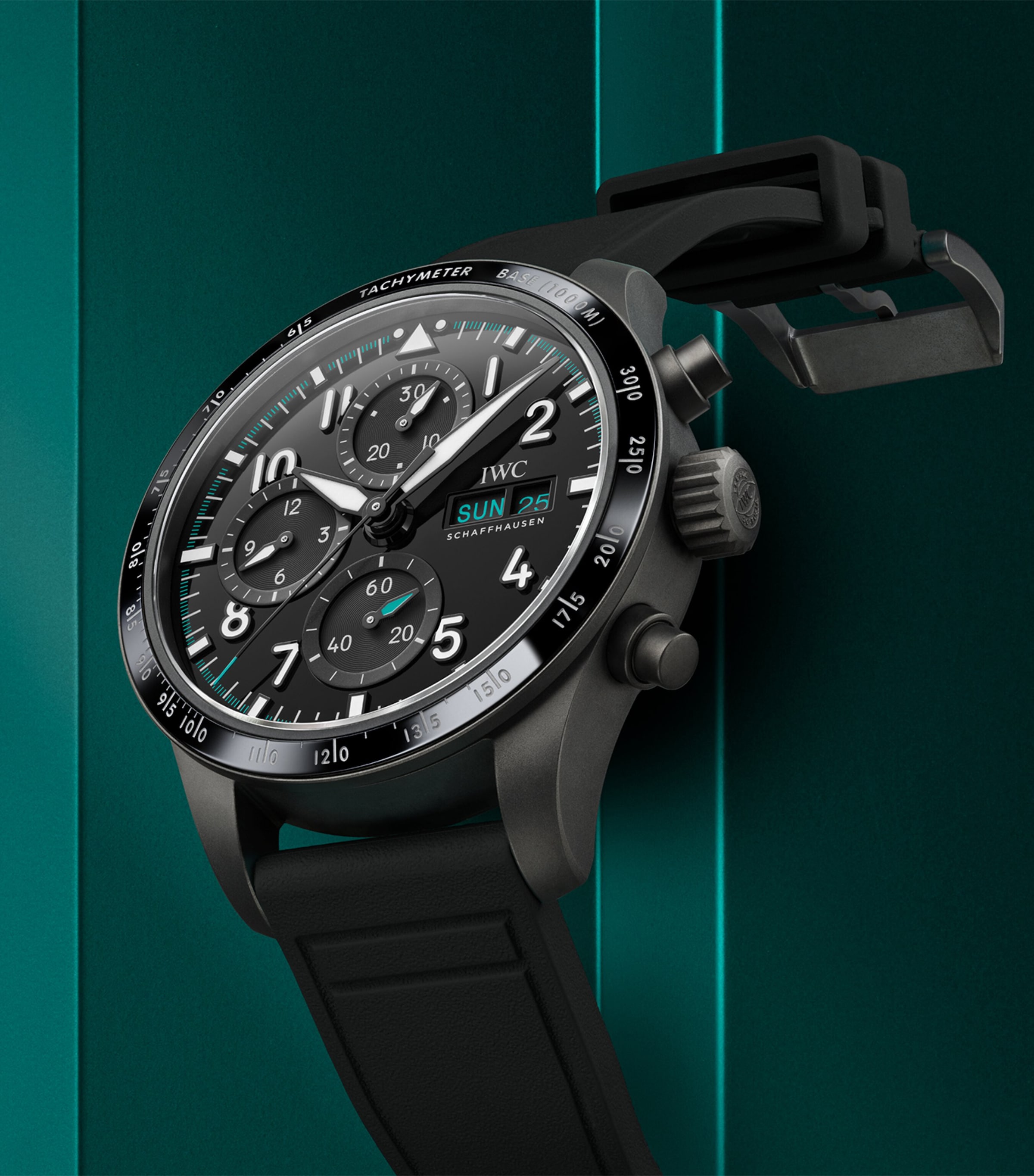 x Mercedes-AMG PETRONAS Ceratanium Pilot's Performance Chronograph Watch 41mm BLACK Image 3