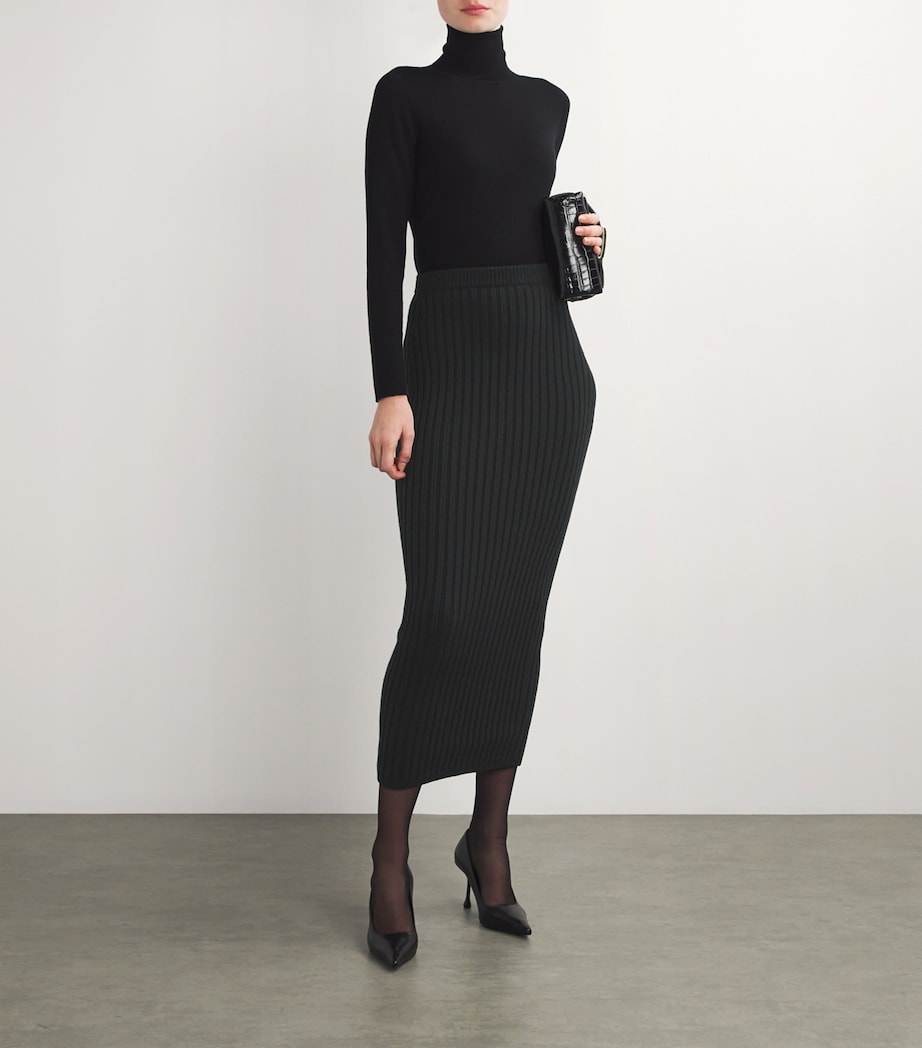 Wool-Cashmere-Blend Maxi Skirt BLACK Image 2