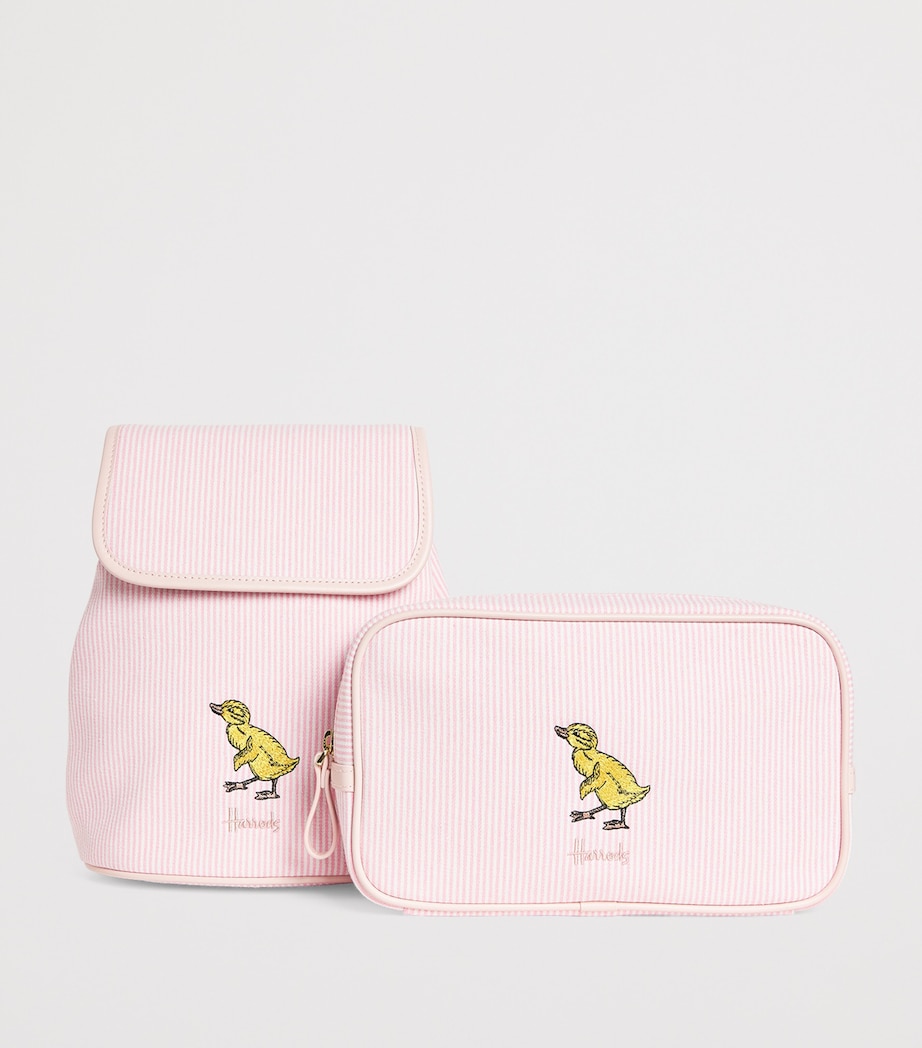 Harrods Embroidered Backpack Pink Image 3