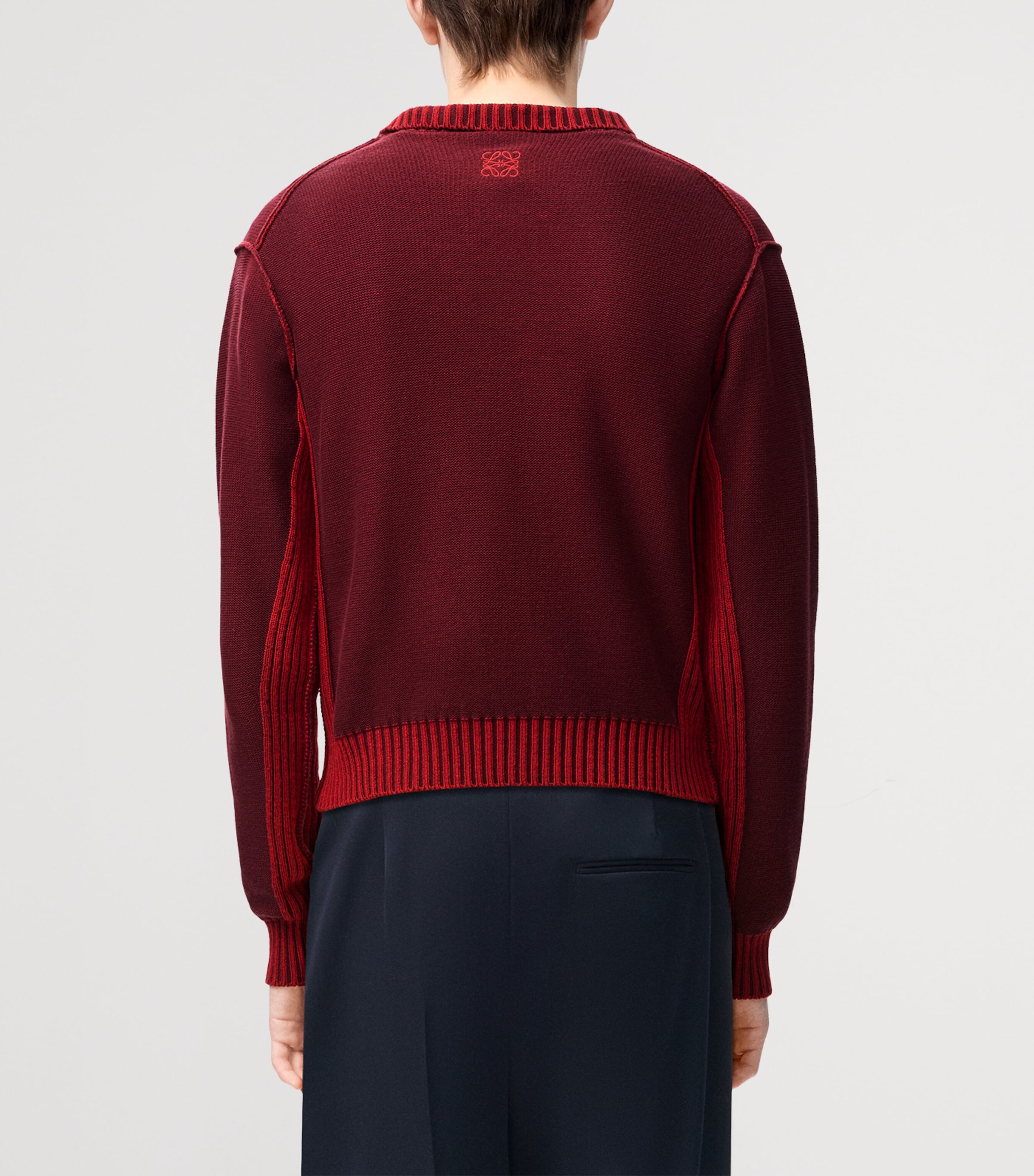 LOEWE Mens Anagram Sweater Burgundy/red Image 4
