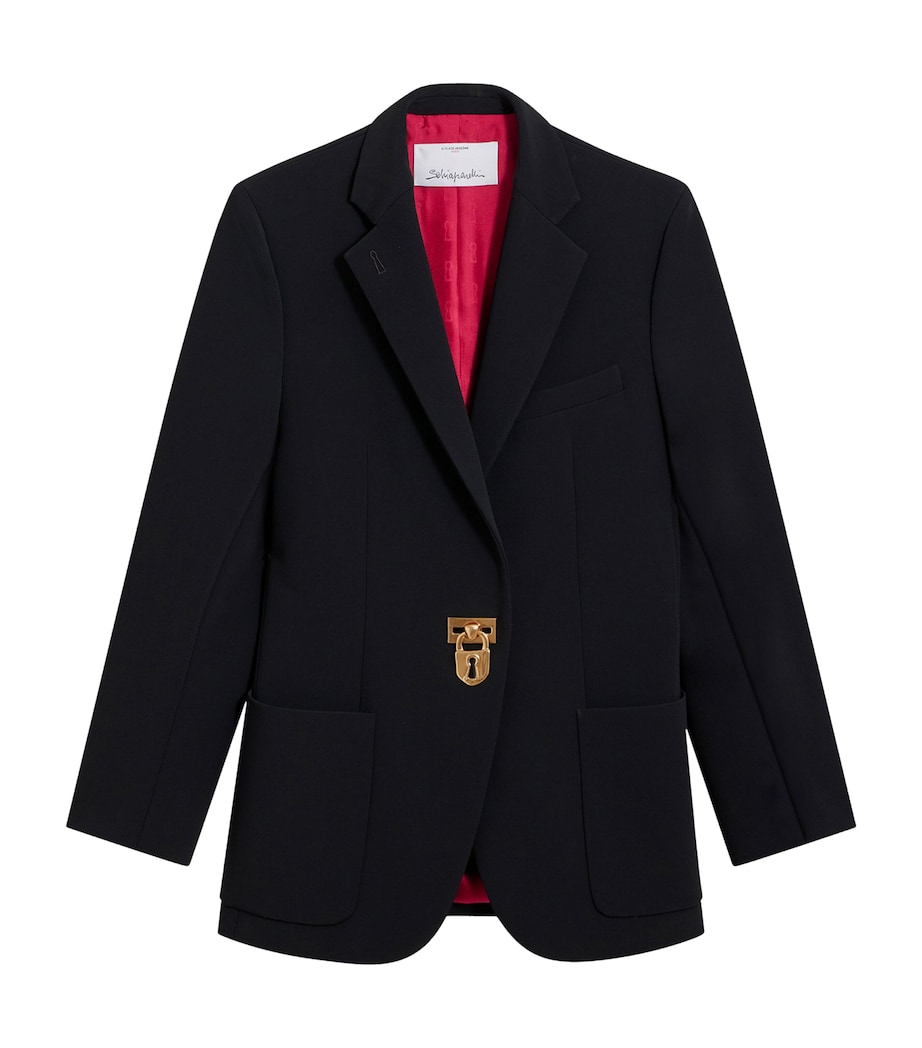 Schiaparelli Womens Padlock Blazer Black Image 1