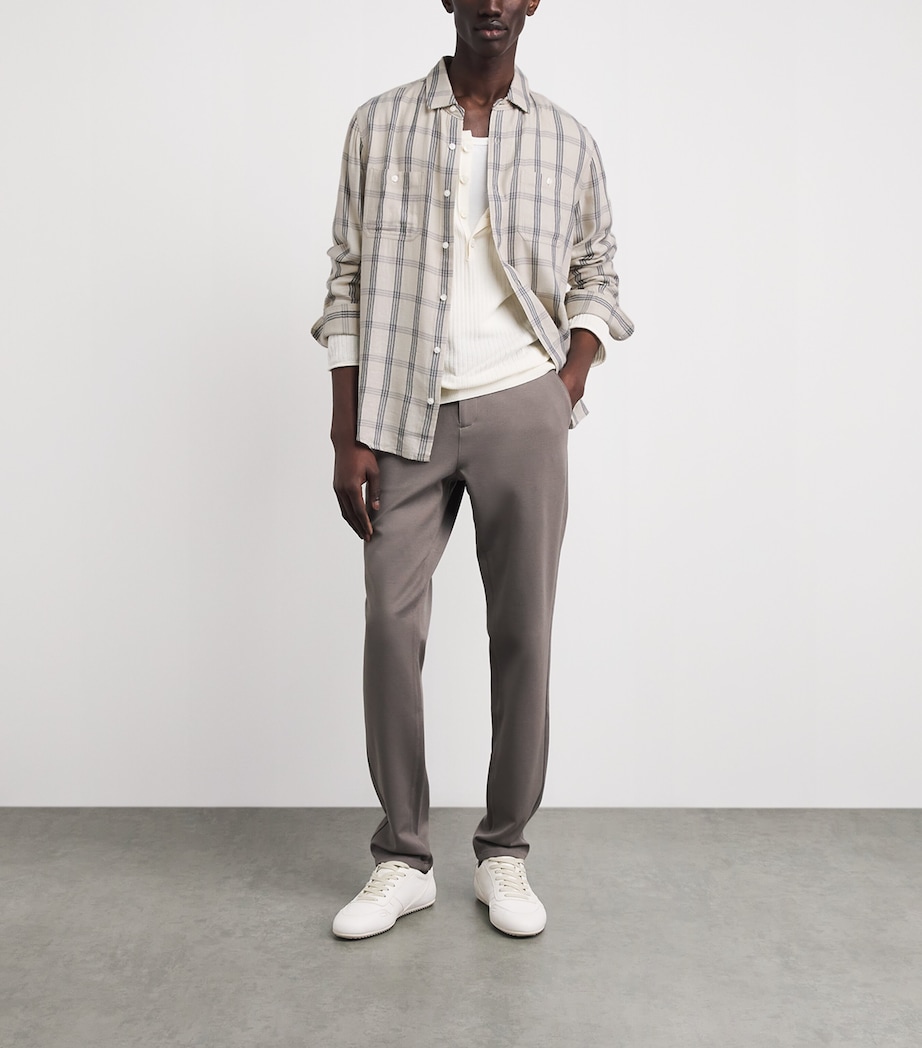 PAIGE Mens Cotton-Blend Check Everett Shirt Blue Stucco Image 2