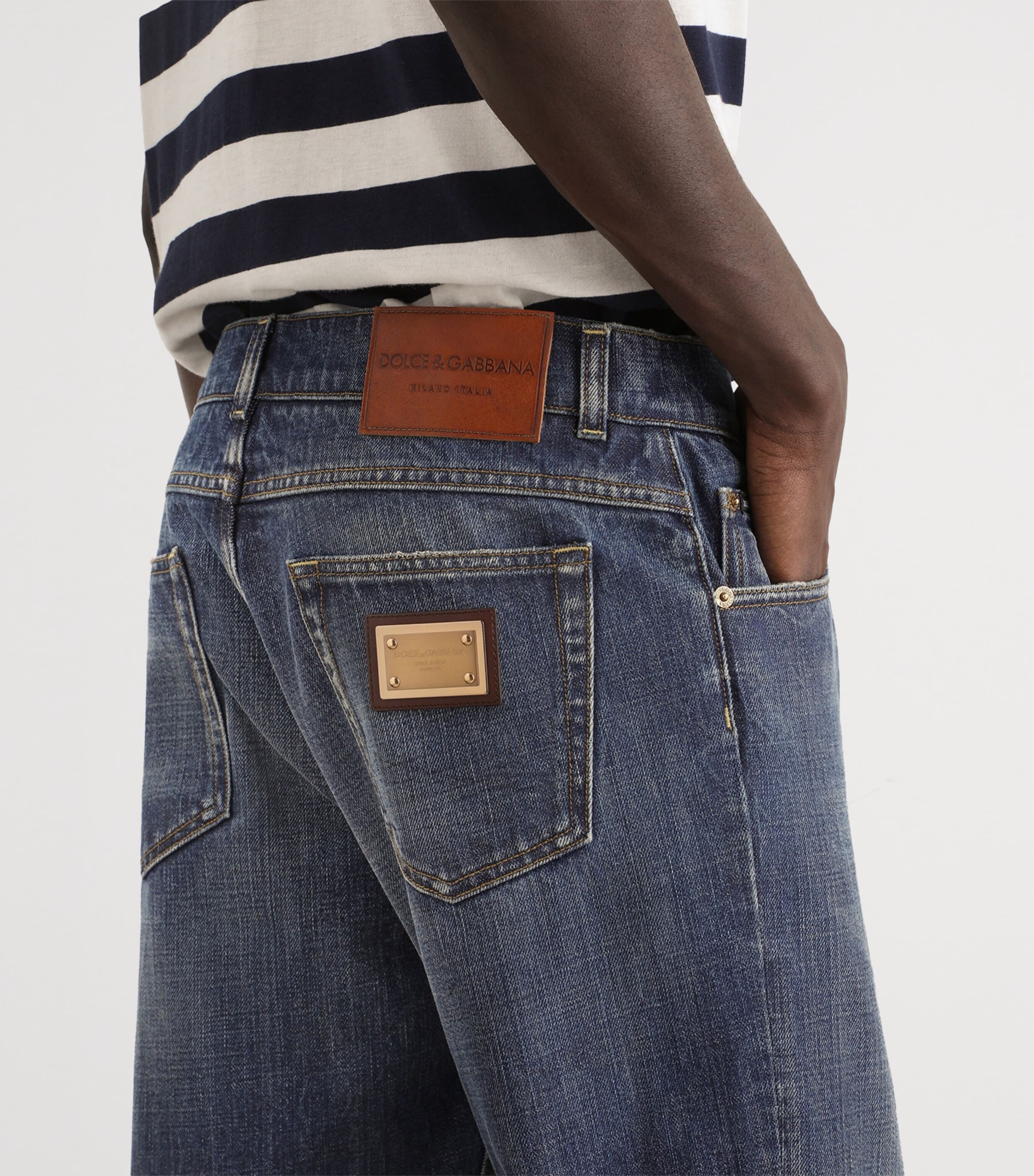 Dolce&Gabbana Mens Slim Jeans Combined Colou Image 5