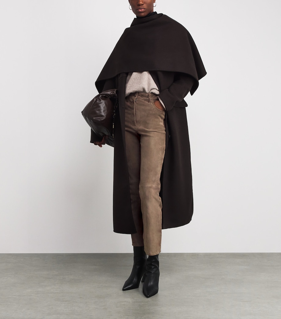 Suede Duke Flared Trousers MUSHROOM Image 2