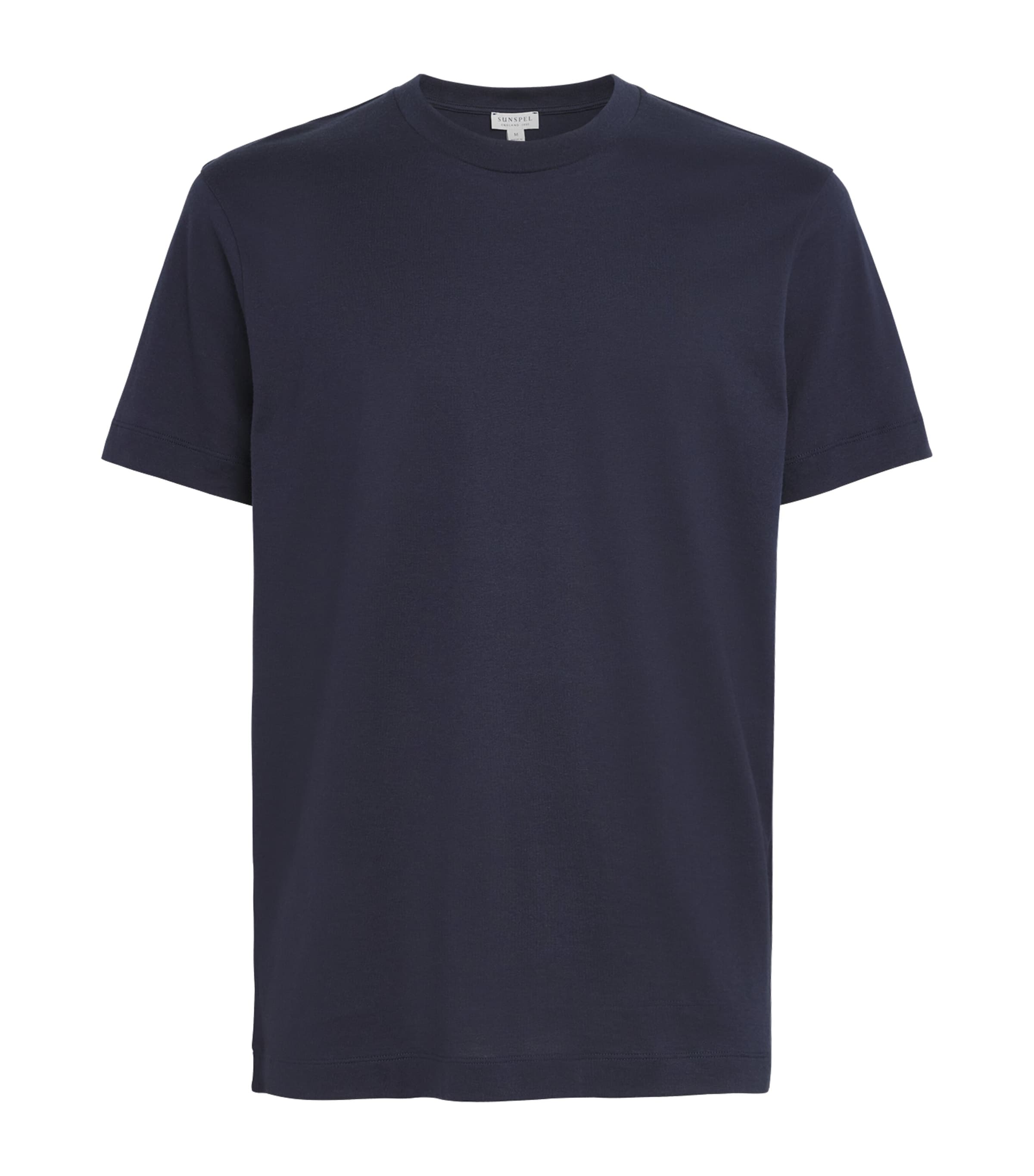 Sunspel Mens Cotton-Silk-Cashmere T-Shirt Buaa Navy Image 1