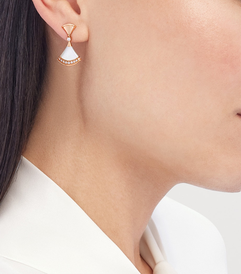 Rose Gold, Diamond and Mother-of-Pearl Divas’ Dream Earrings PINK GOLD Image 6
