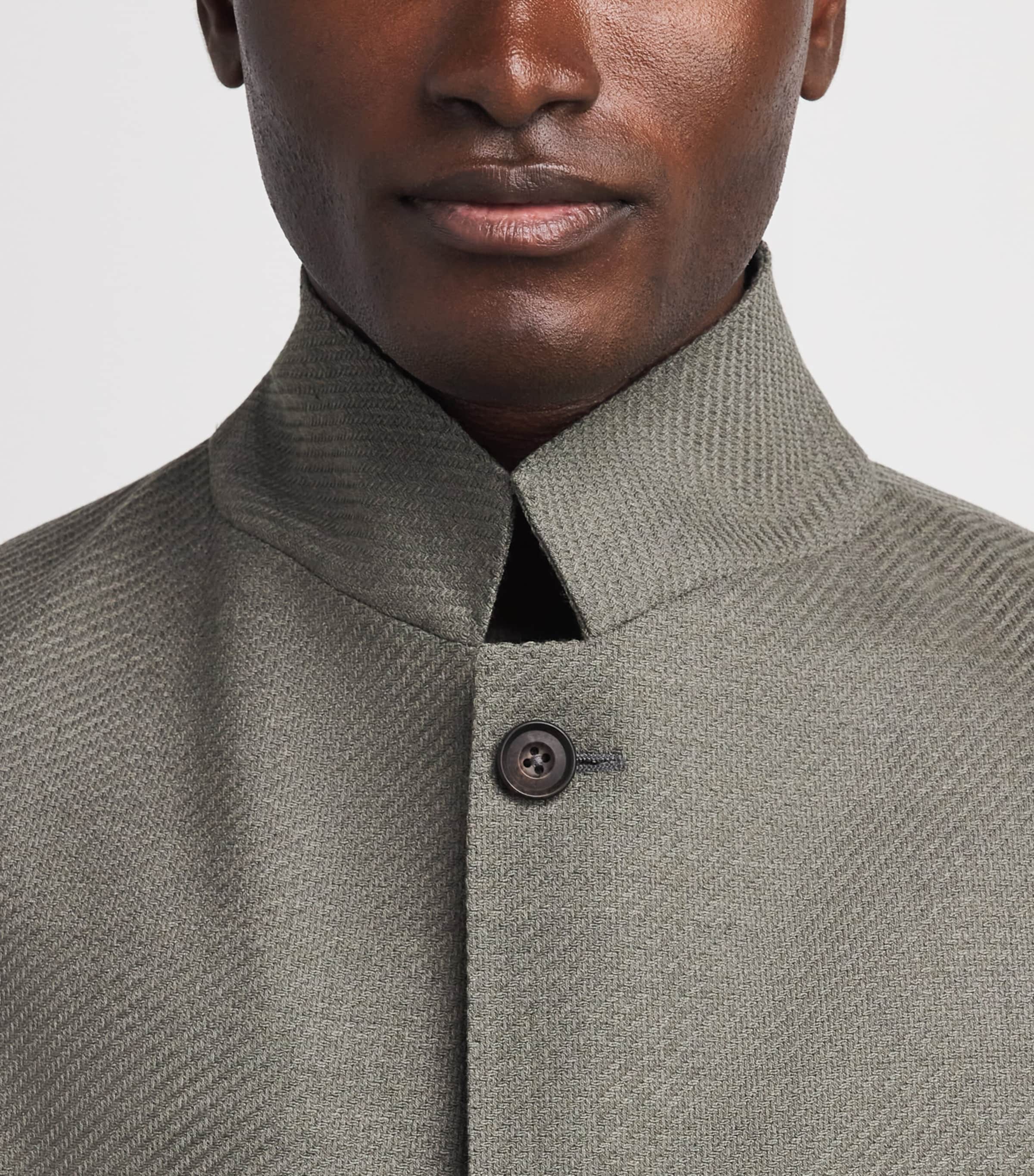 Corneliani Mens Virgin Wool Jacket Green Coloured Image 3
