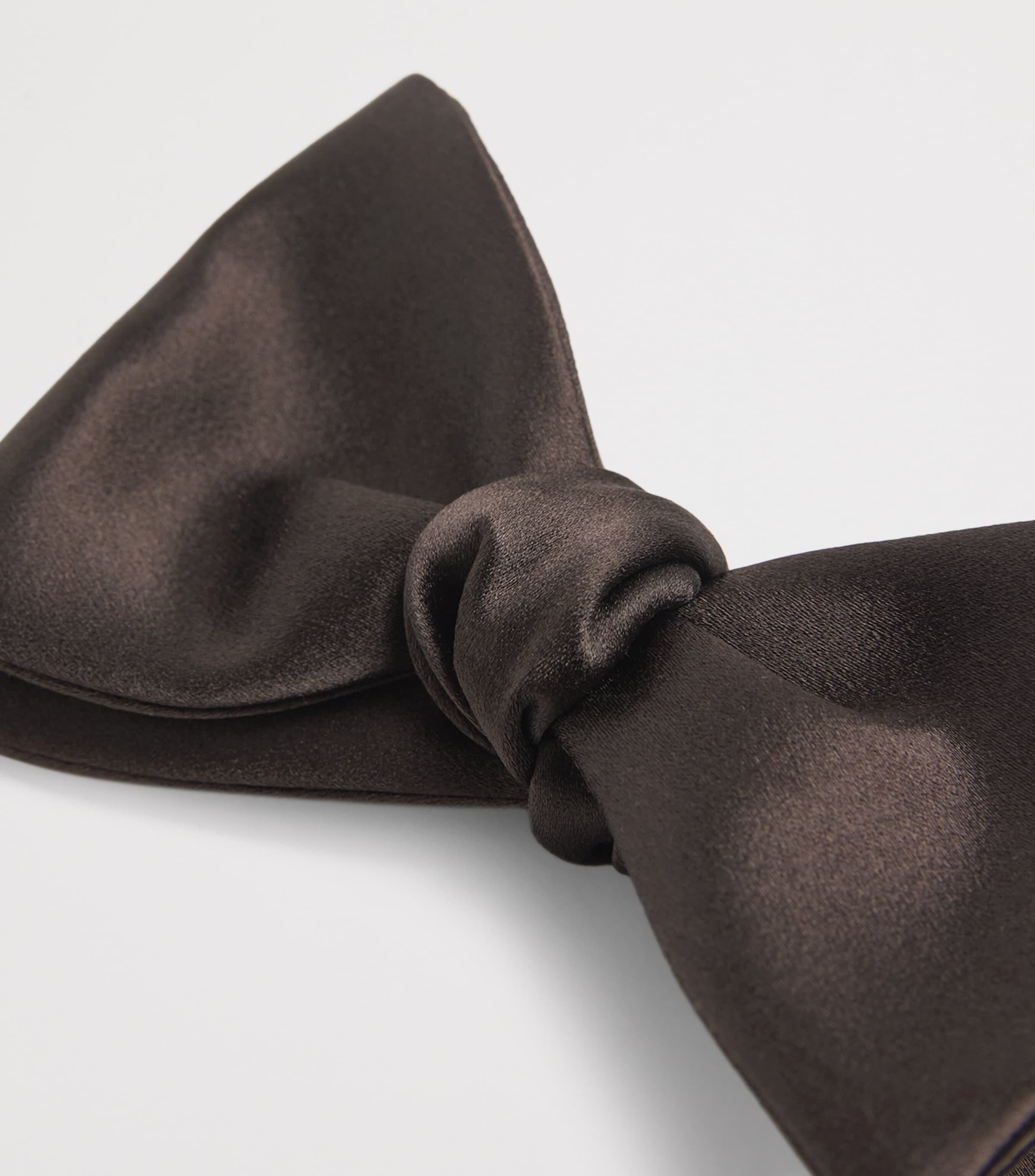 Silk Satin Bow Tie DARK LUGGAGE BROWN Image 4
