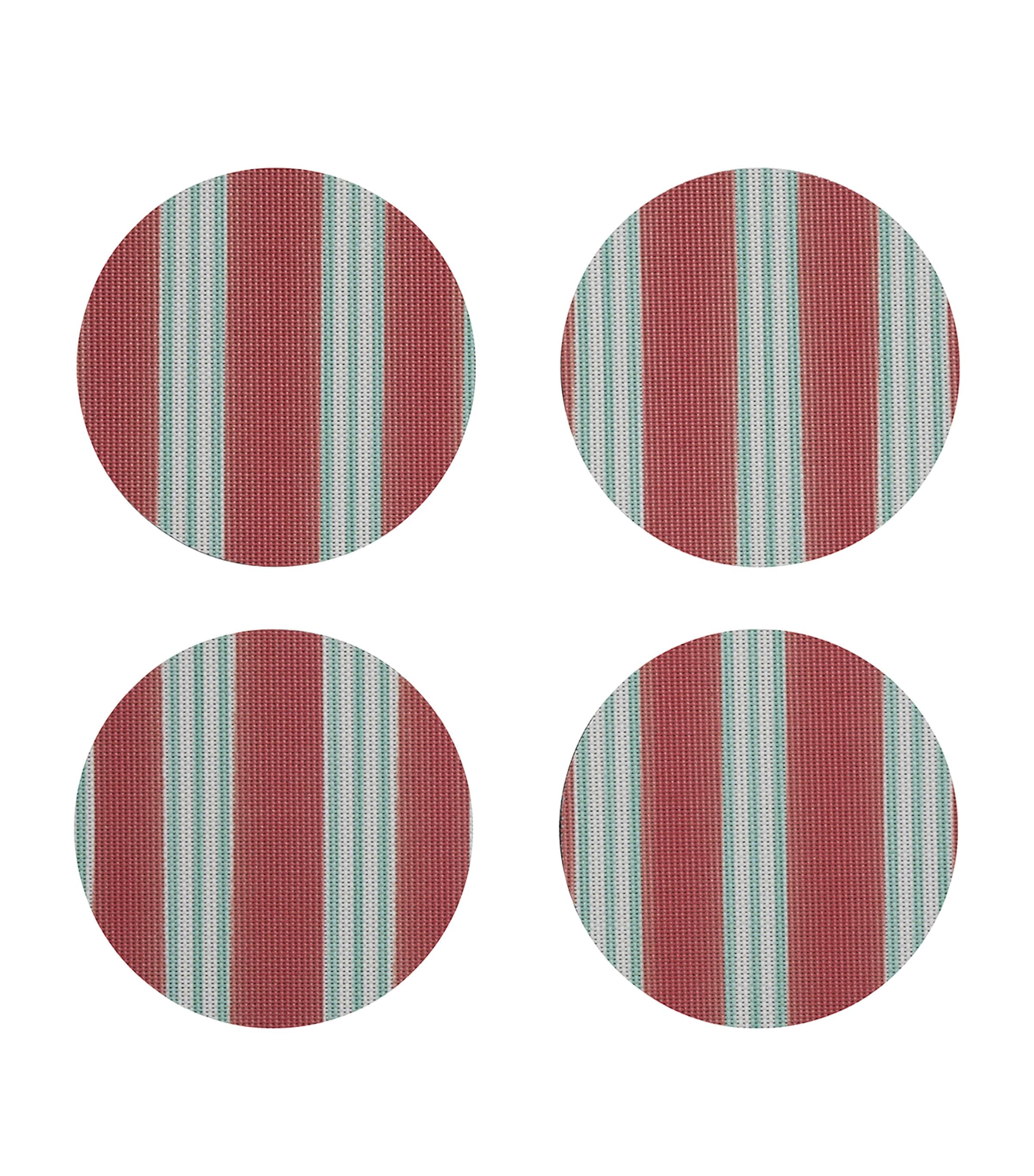 Chilewich X Meri Meri Festive Stripes Coasters In Brown