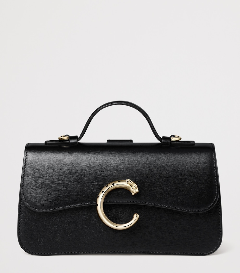 Cartier Small Leather Panthère de Cartier Top-Handle Bag Black Image 2