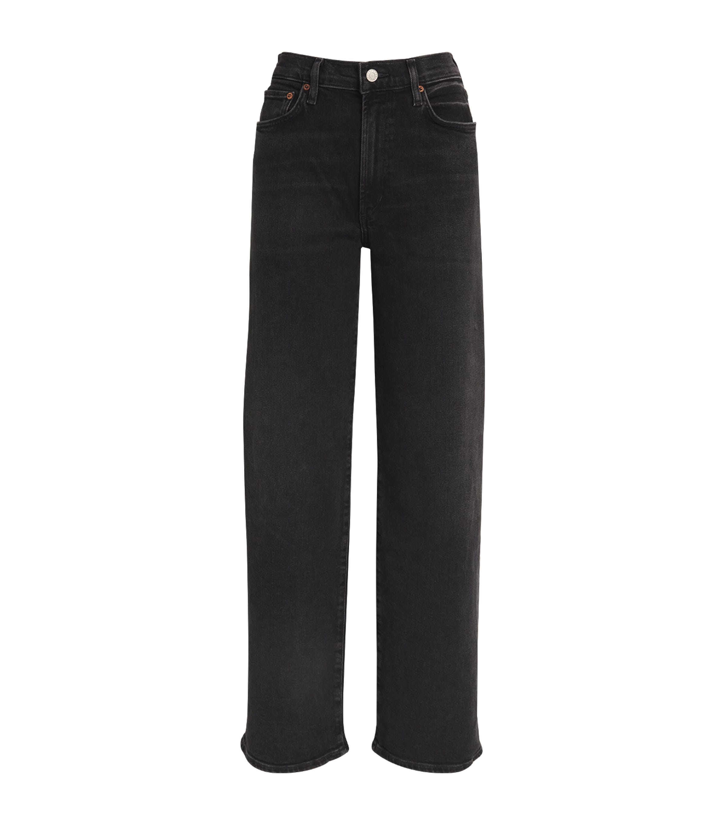 Agolde Harper Mid-rise Straight Jeans In Black