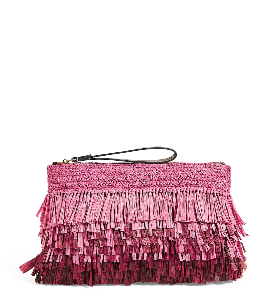 Straw Shag Clutch Bag BUBBLEGUM Image 1
