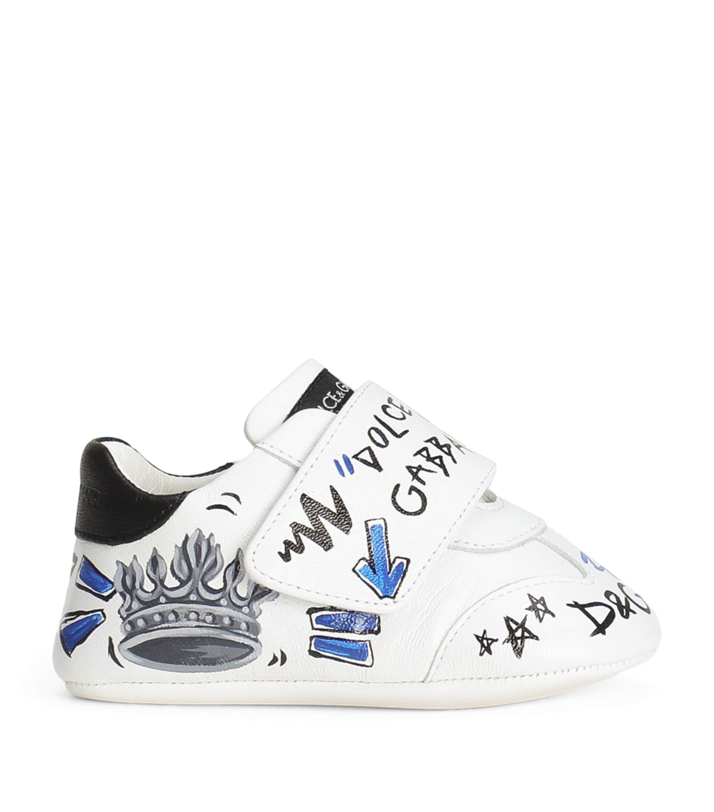 Dolce & Gabbana Kids Lambskin Printed Low-Top Sneakers | Baby Clothing | Baby Shoes | Trainers | Designers | Dolce & Gabbana