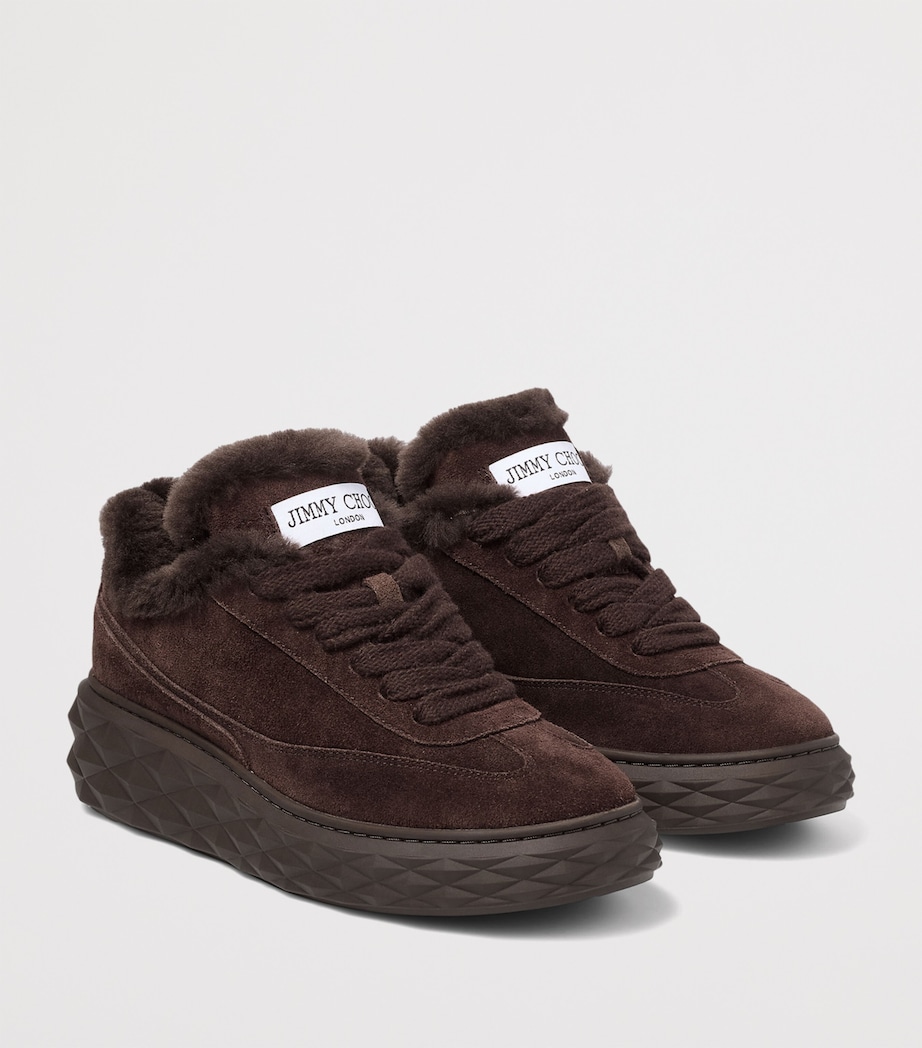 Diamond Maxi Retro Suede-Shearling Sneakers V CHOCOLATE/CHOCOLAT Image 2