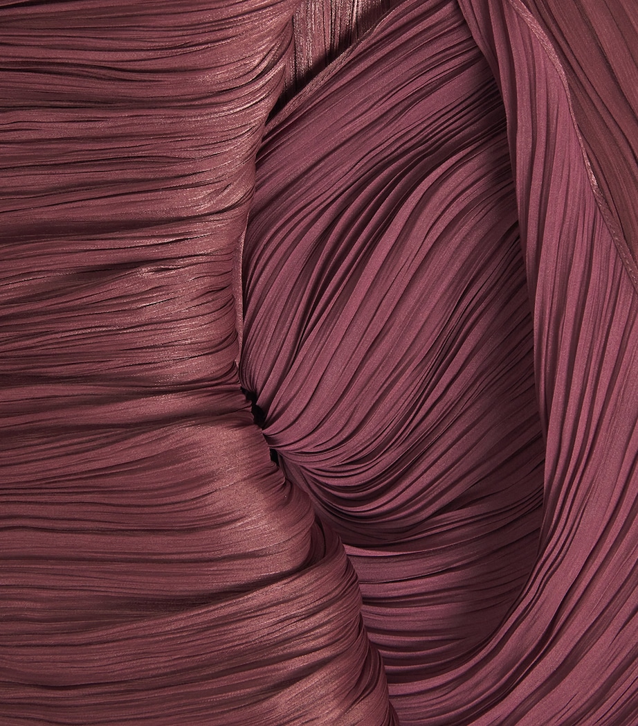 Marmar Halim Womens Pleated Claudia Fish-Cut Gown Burgundy Image 5