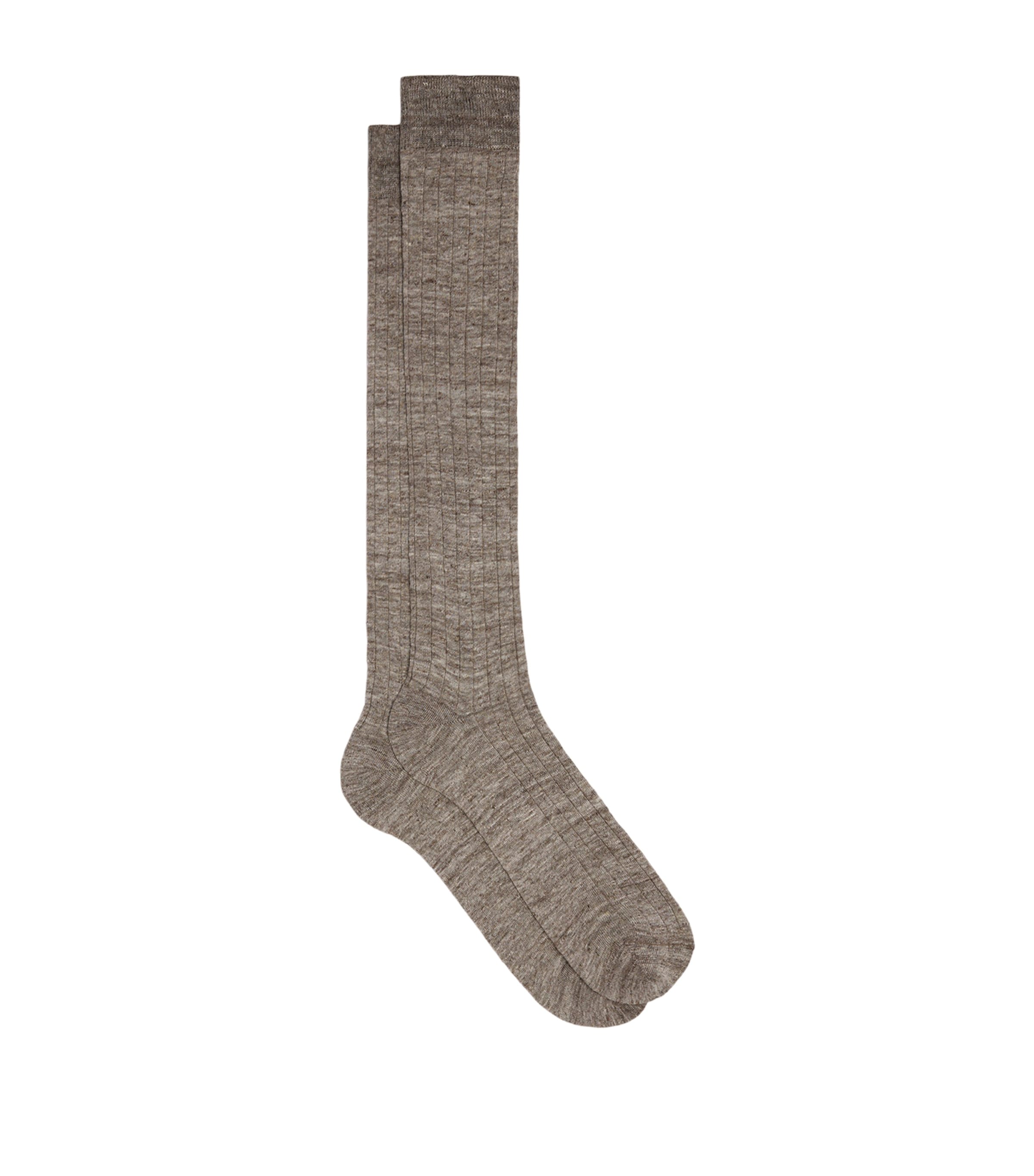 Dunhill Mens Linen-Blend Ribbed Socks Image 1