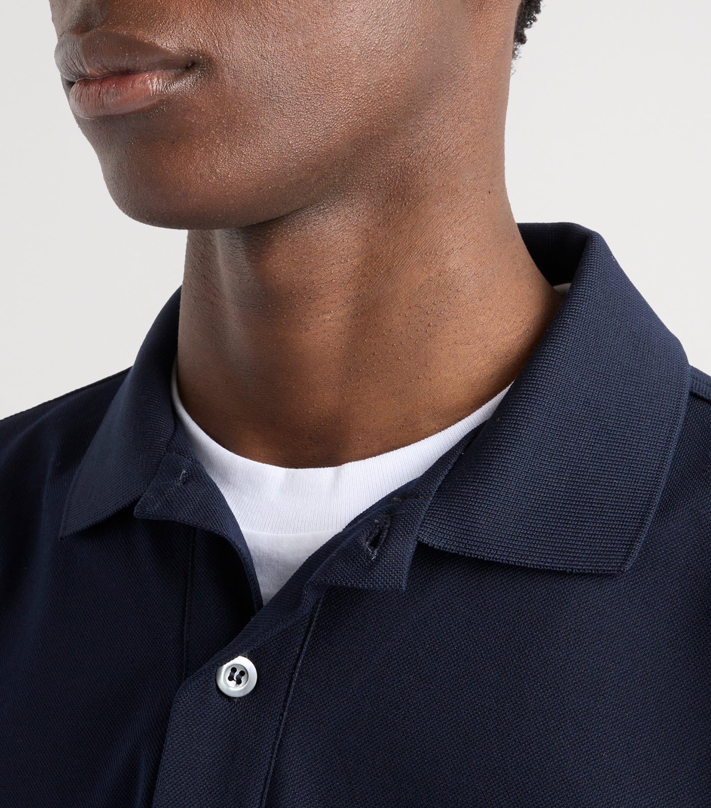 Double-Layer Logo Polo Shirt F0124 Image 3