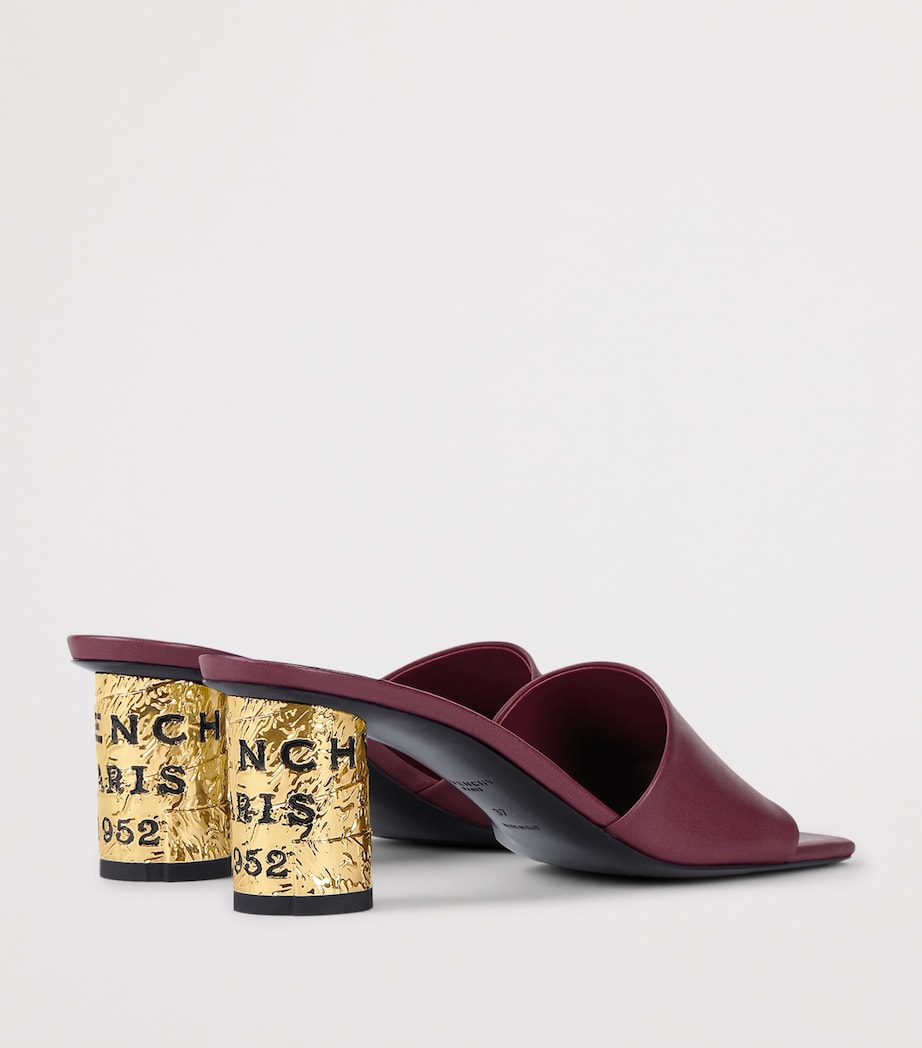 Leather Heeled Mules 65 BURGUNDY Image 4